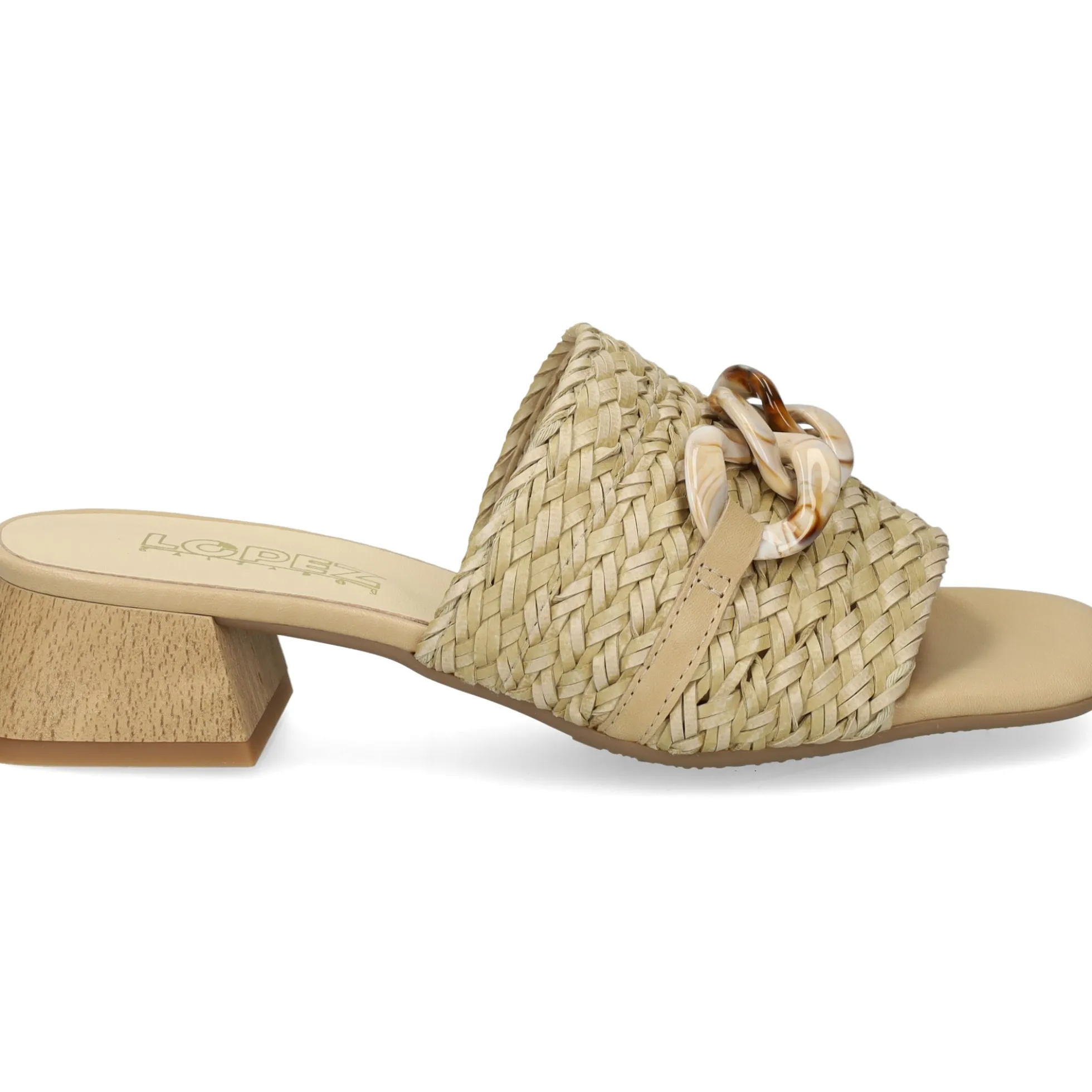 LÓPEZ Sandalias con tacón de Mujer 24524 ARENA