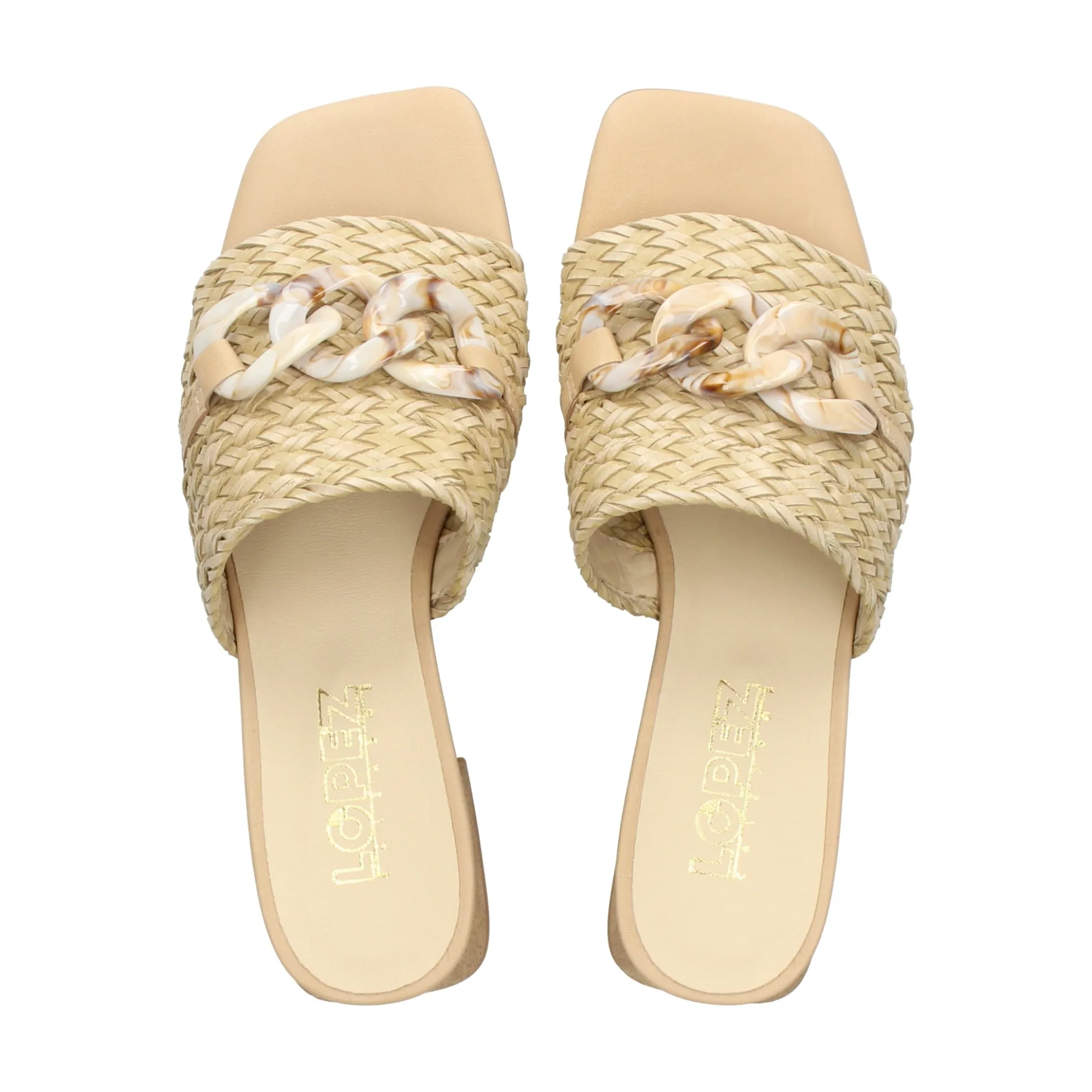 LÓPEZ Sandalias con tacón de Mujer 24524 ARENA