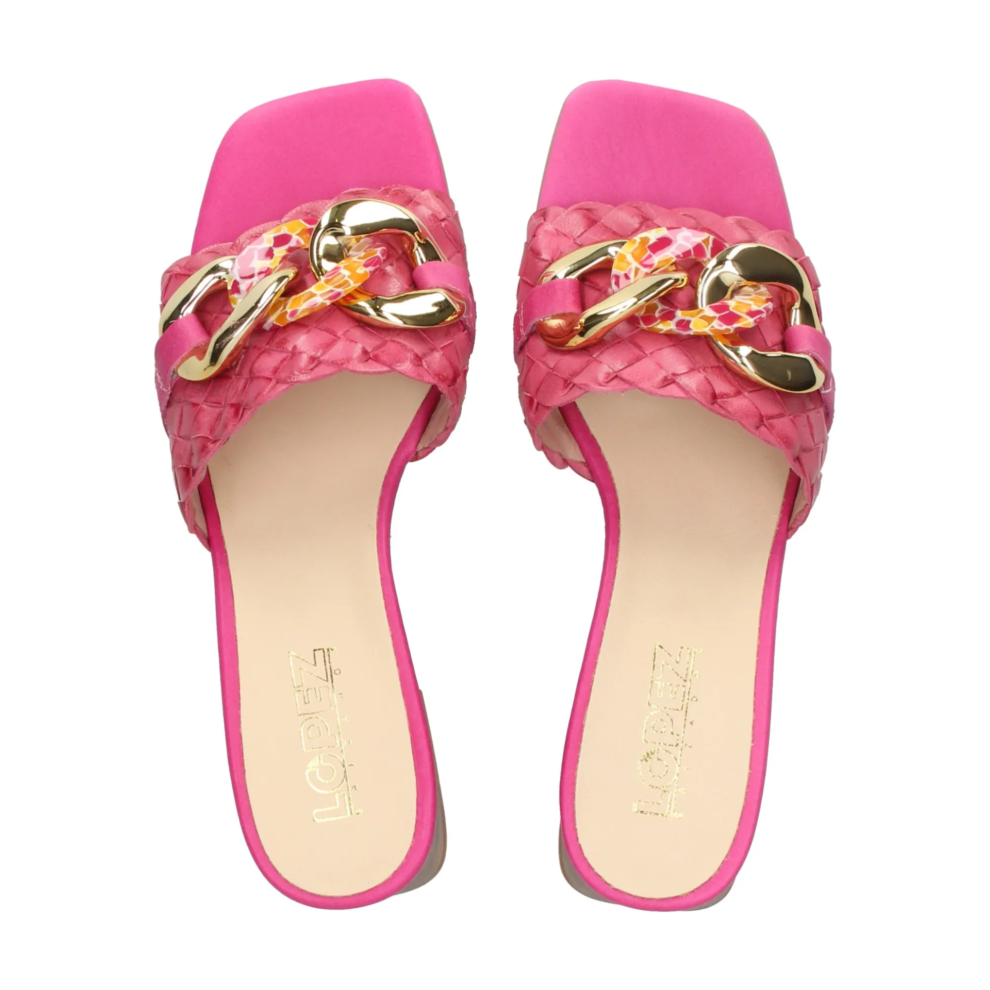 LÓPEZ Sandalias con tacón de Mujer 23425 604 FUXIA