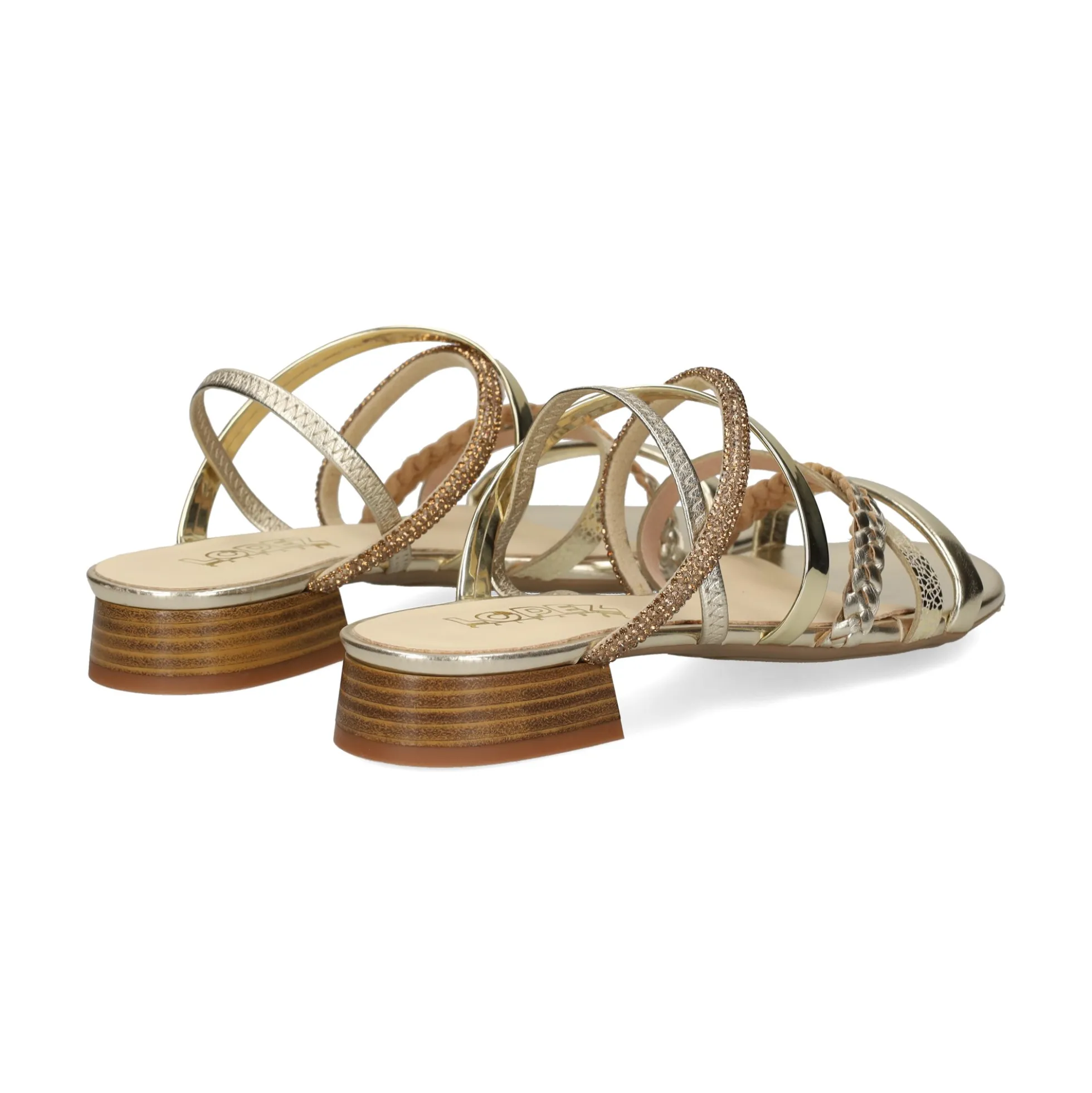 LÓPEZ Sandalias planas de Mujer 24640 MULTI PLATINO