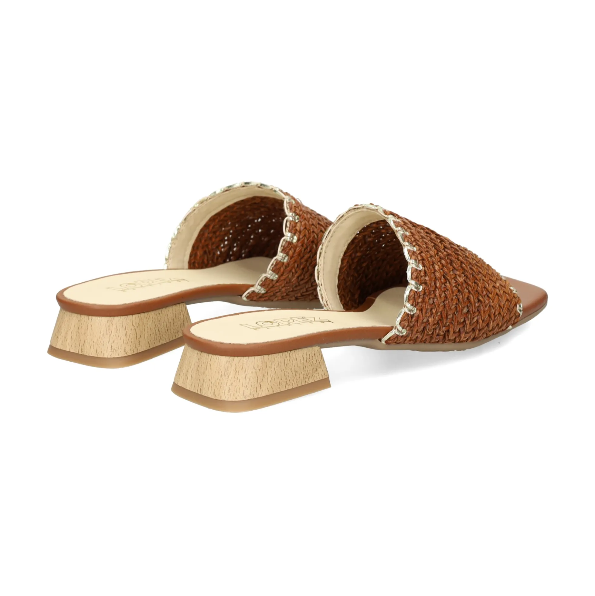 LÓPEZ Sandalias planas de Mujer 24505 TABACO