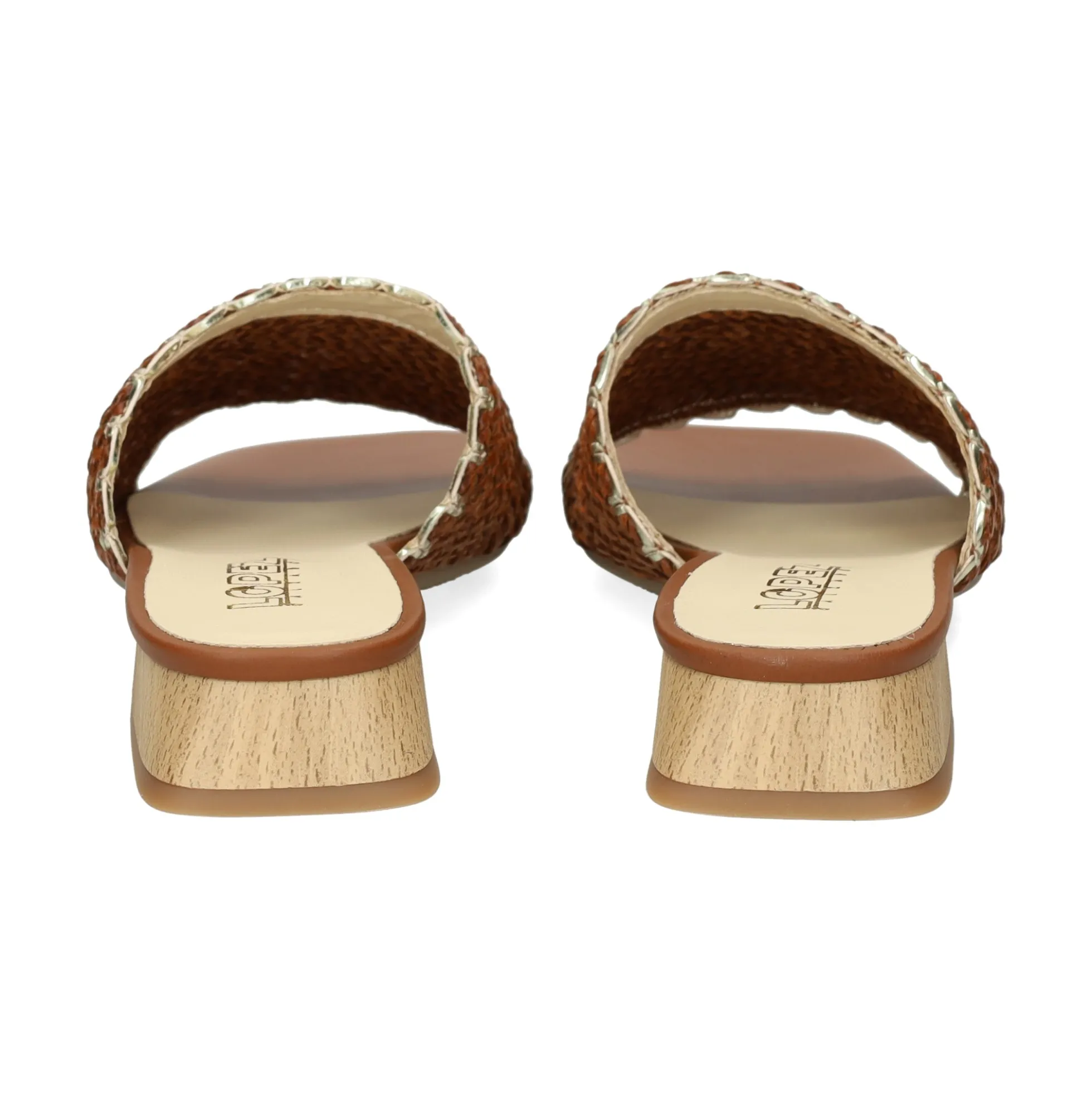 LÓPEZ Sandalias planas de Mujer 24505 TABACO