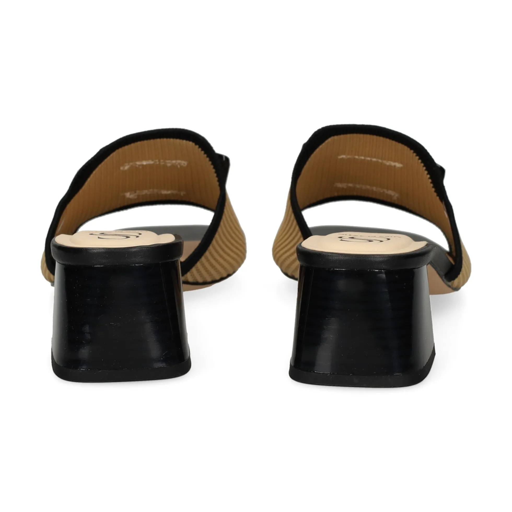 MISS ELASTIC Sandalias con tacón de Mujer 73032 72 CAMEL-NEGRO
