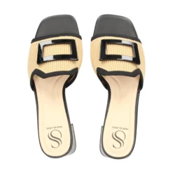 MISS ELASTIC Sandalias con tacón de Mujer 73032 72 CAMEL-NEGRO