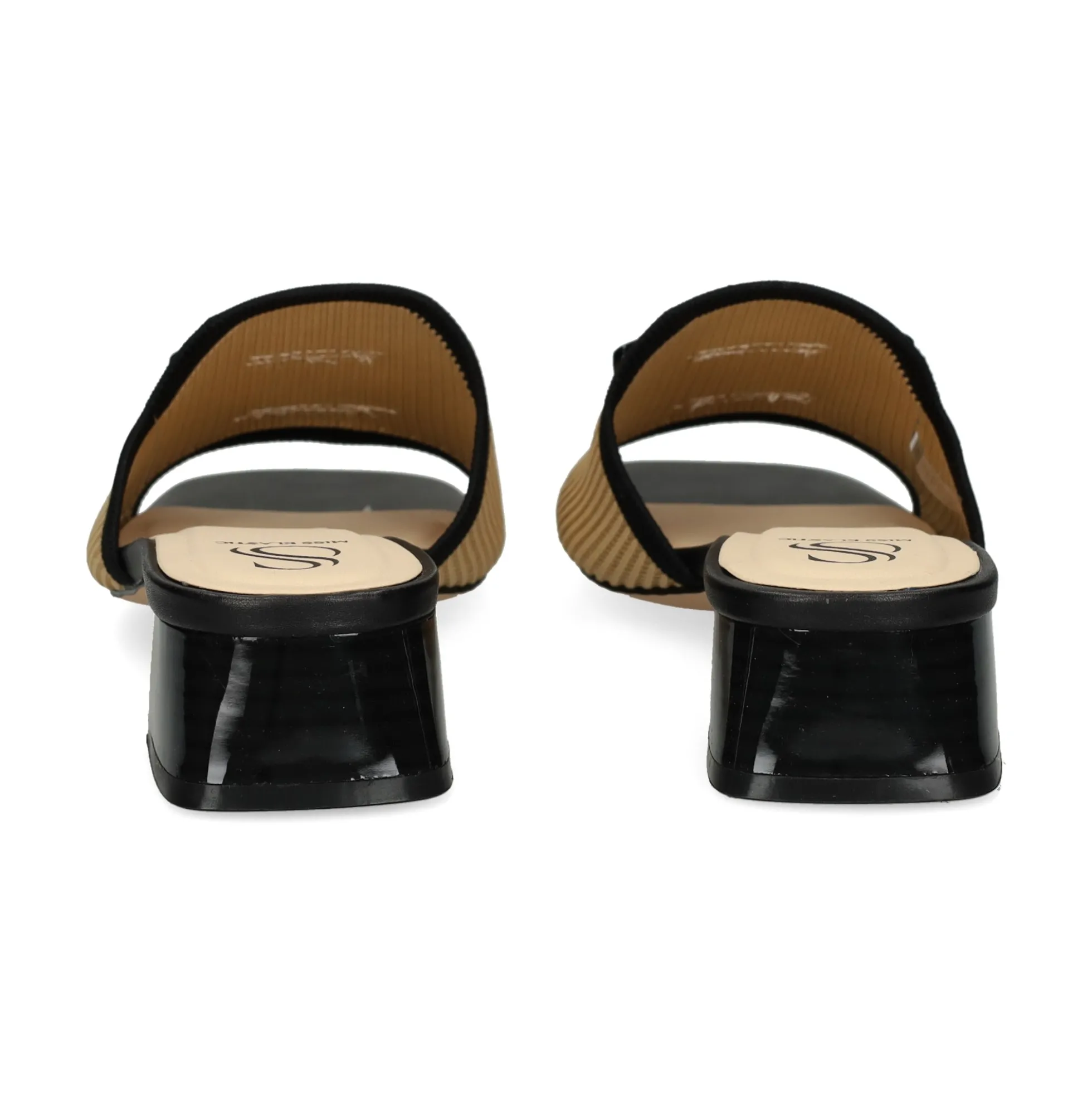 MISS ELASTIC Sandalias con tacón de Mujer 73024 72 CAMEL-NEGRO