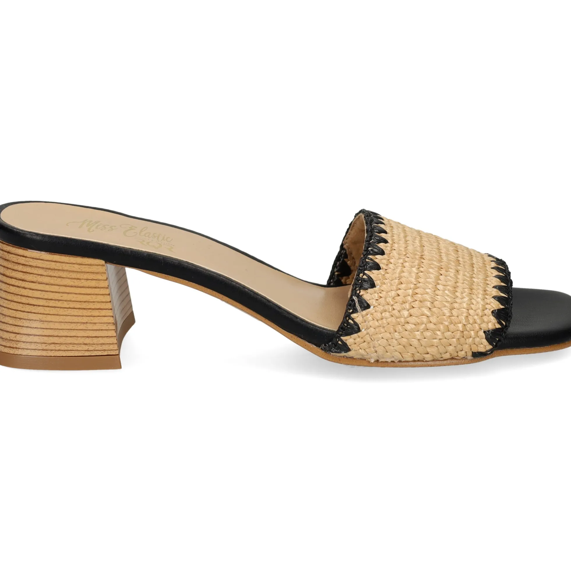 MISS ELASTIC Sandalias con tacón de Mujer 70091 72 CAMEL/NEGRO