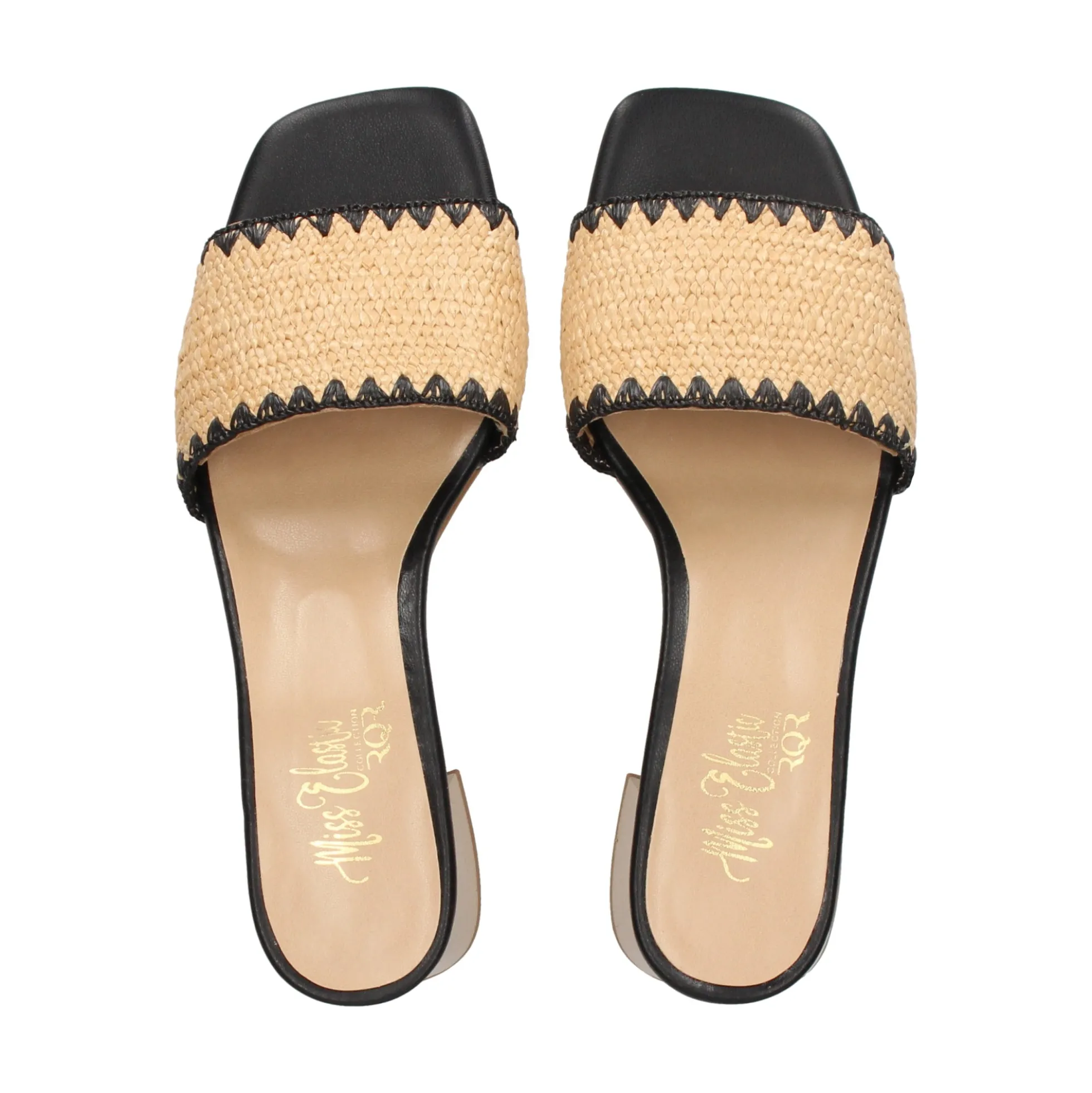 MISS ELASTIC Sandalias con tacón de Mujer 70091 72 CAMEL/NEGRO