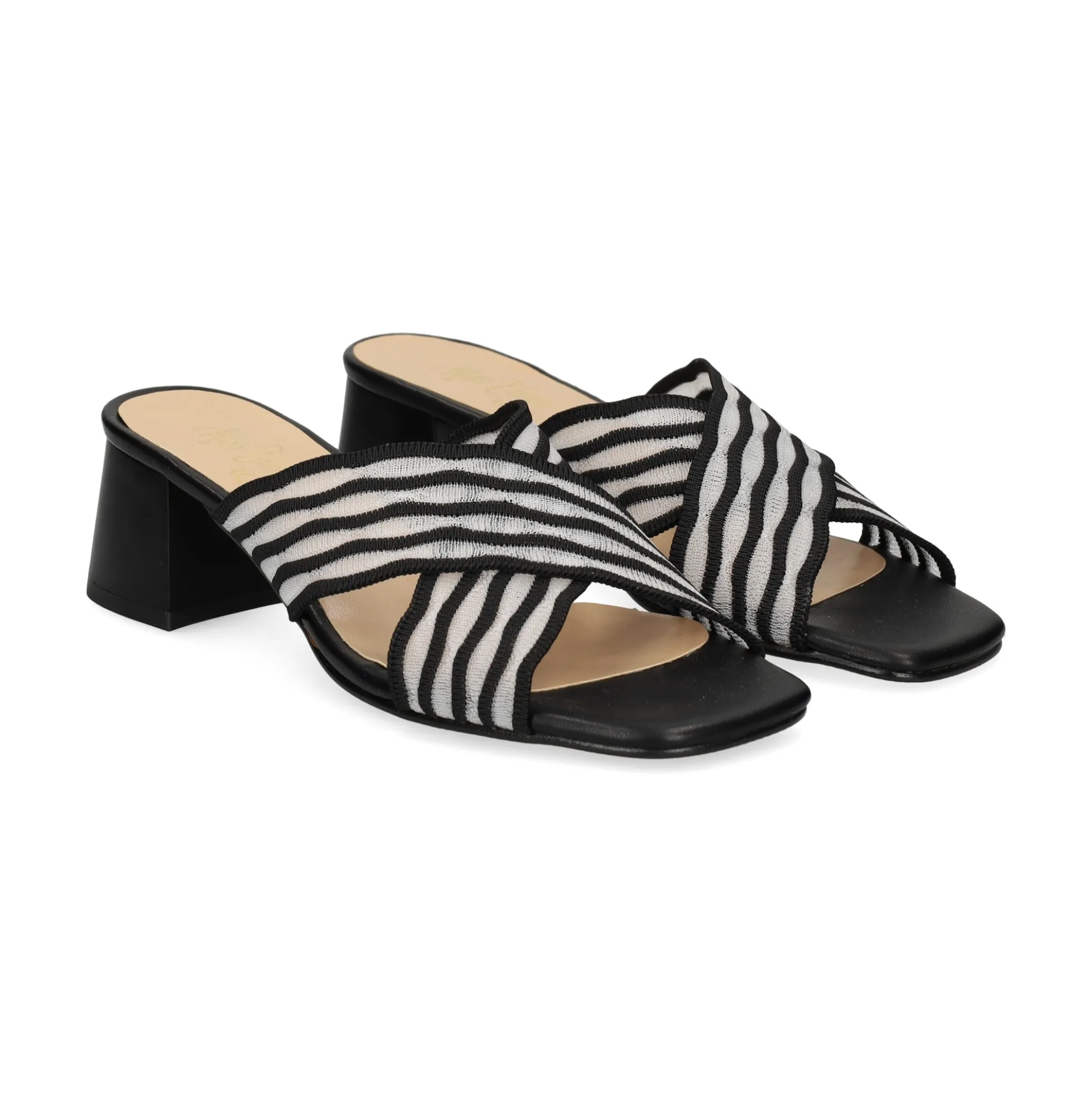 MISS ELASTIC Sandalias con tacón de Mujer 70072 05 NEGRO