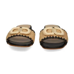 MISS ELASTIC Sandalias planas de Mujer 70088 72 CAMEL/NEGRO