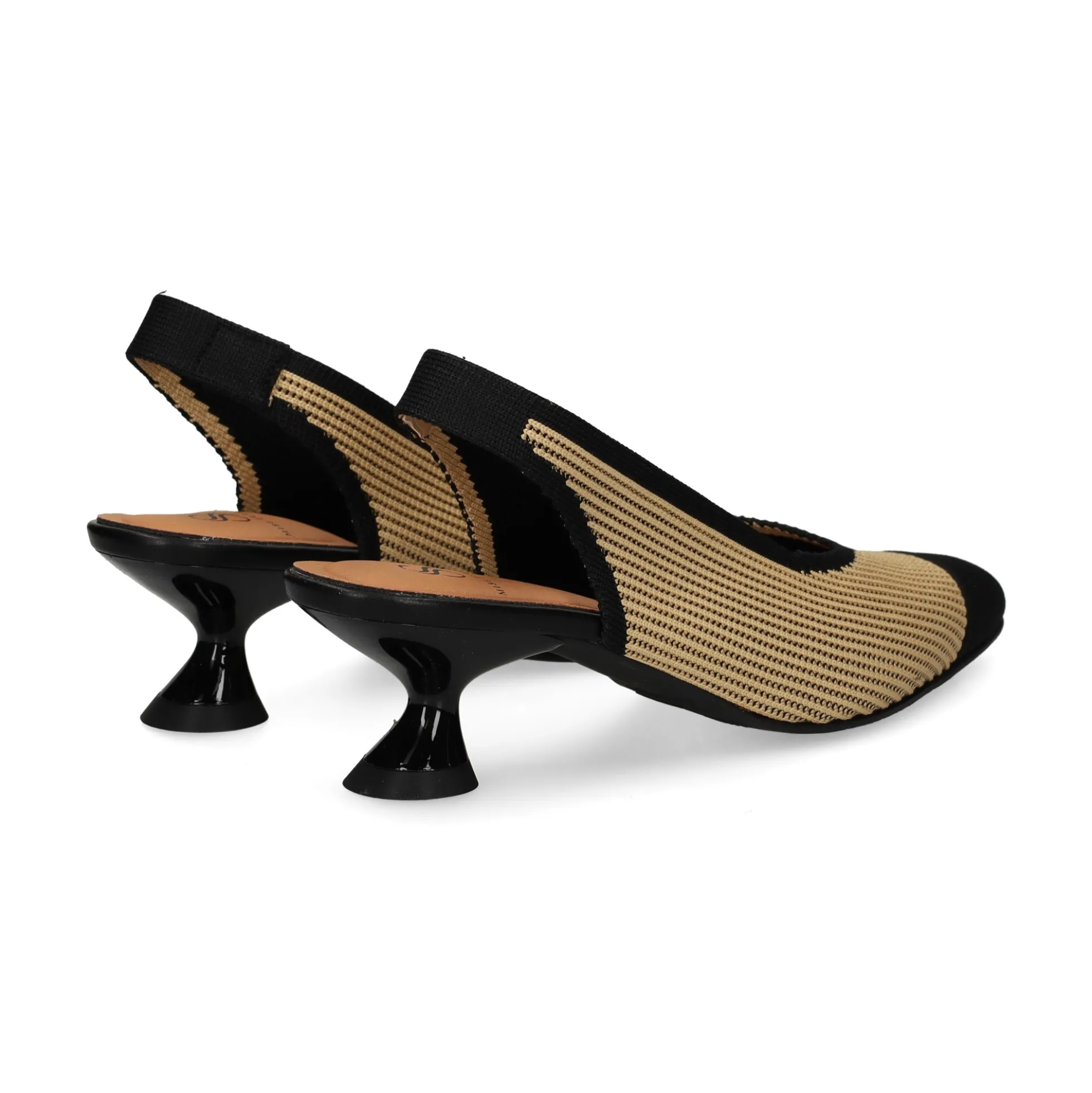 MISS ELASTIC Zapatos de tacón medio de Mujer 76535 72 CAMEL/NEGRO