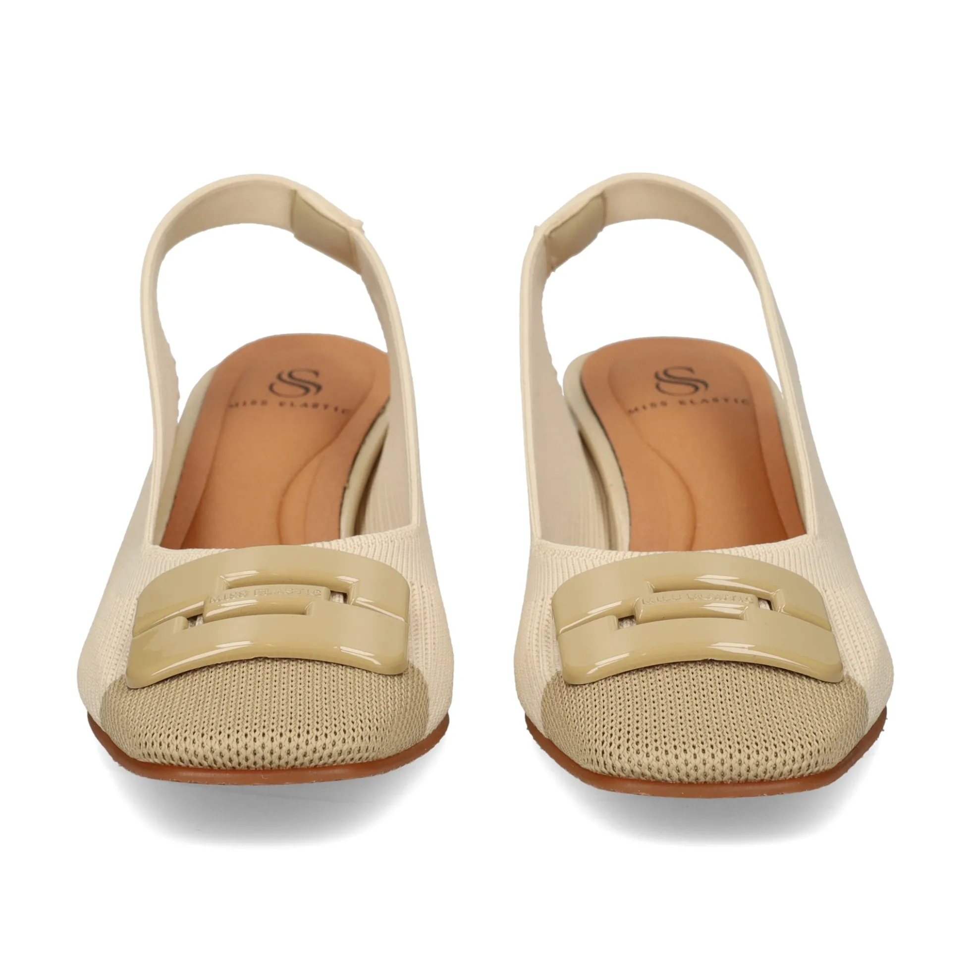 MISS ELASTIC Zapatos de tacón medio de Mujer 76404 3V CREMA/AVENA