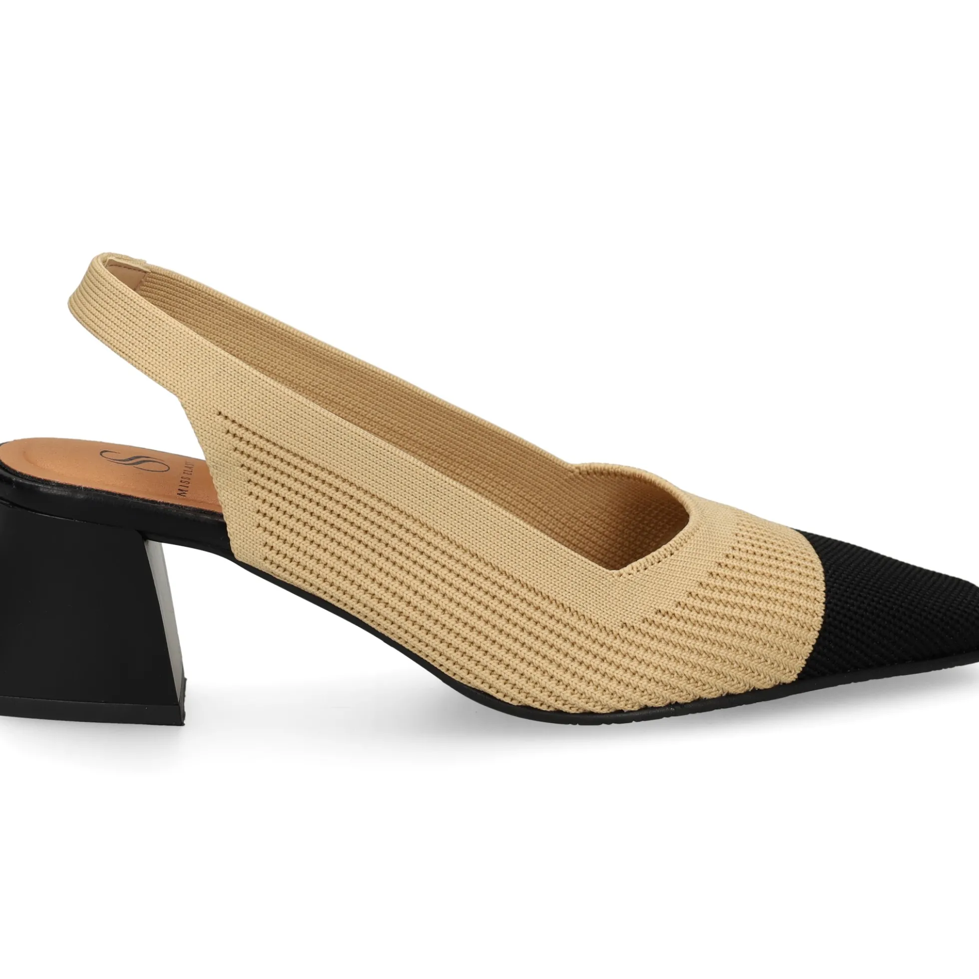 MISS ELASTIC Zapatos de tacón medio de Mujer 76702 72 CAMEL/NEGRO