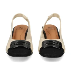 MISS ELASTIC Zapatos de tacón medio de Mujer 76404 77 CREMA/NEGRO