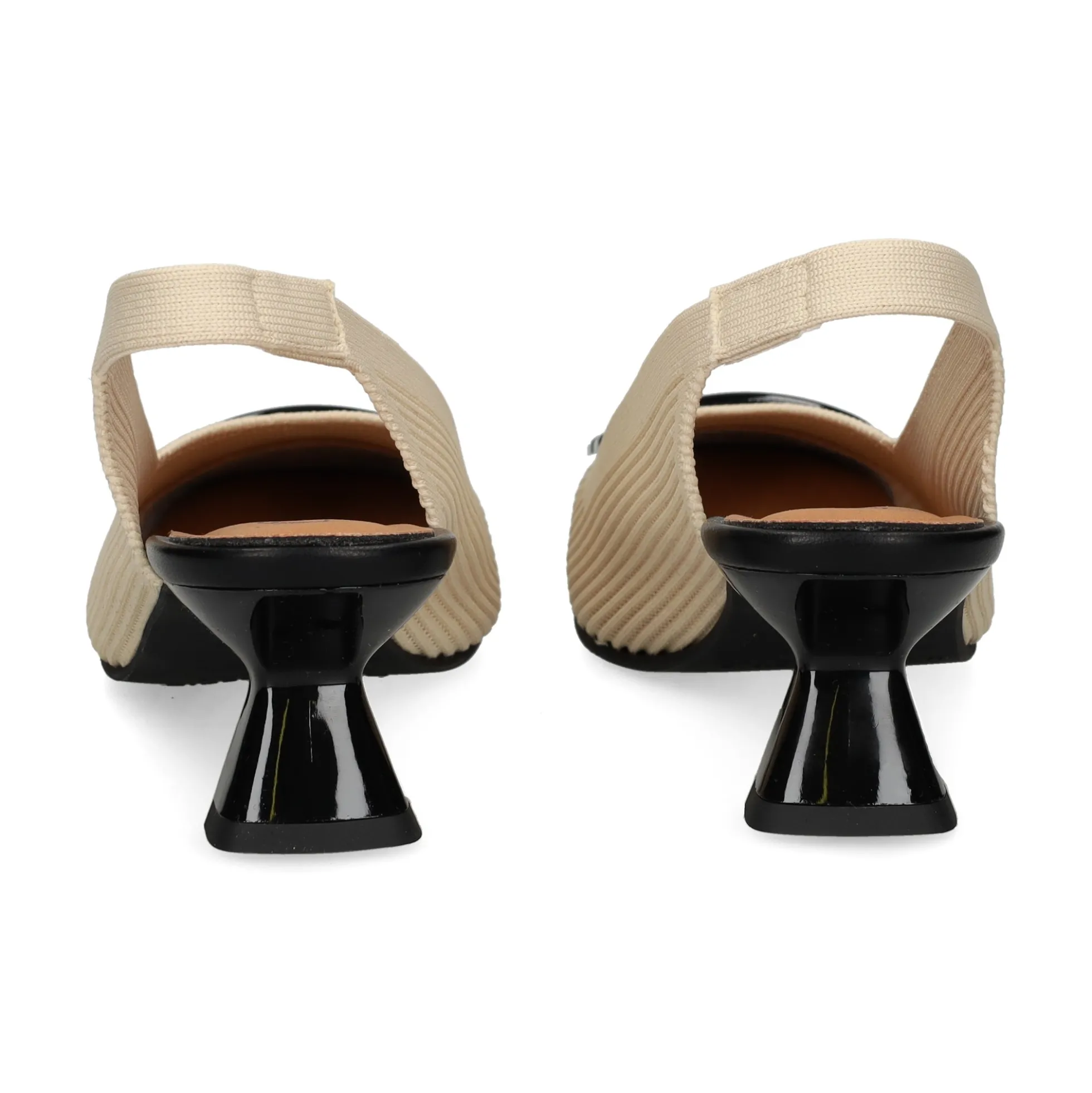MISS ELASTIC Zapatos de tacón medio de Mujer 76404 77 CREMA/NEGRO