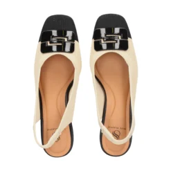 MISS ELASTIC Zapatos de tacón medio de Mujer 76404 77 CREMA/NEGRO