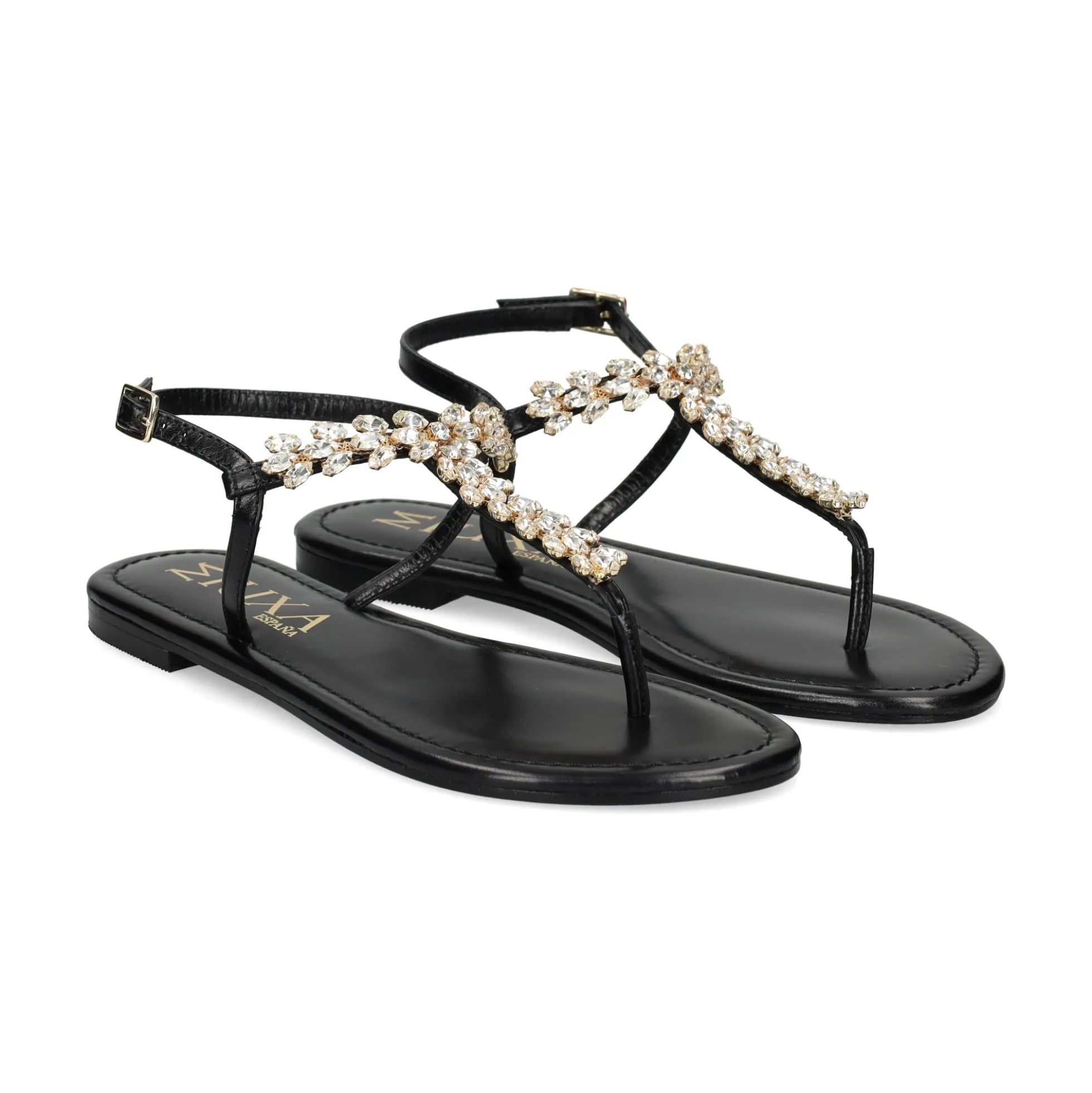 MIUXA Sandalias planas de Mujer XAVI NEGRO