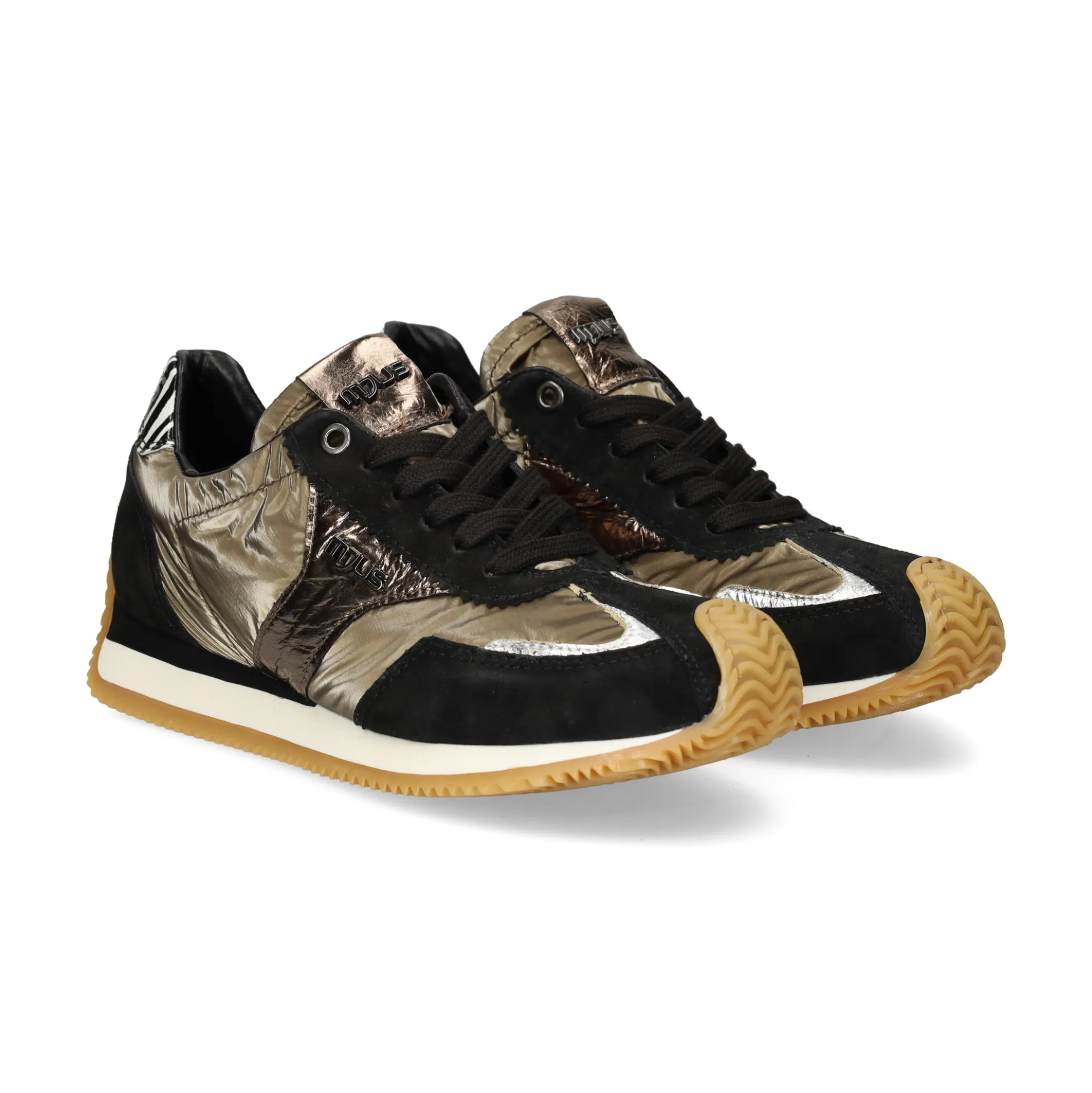 MJUS Zapatillas de Mujer L14125 NERO+ARGENTO+