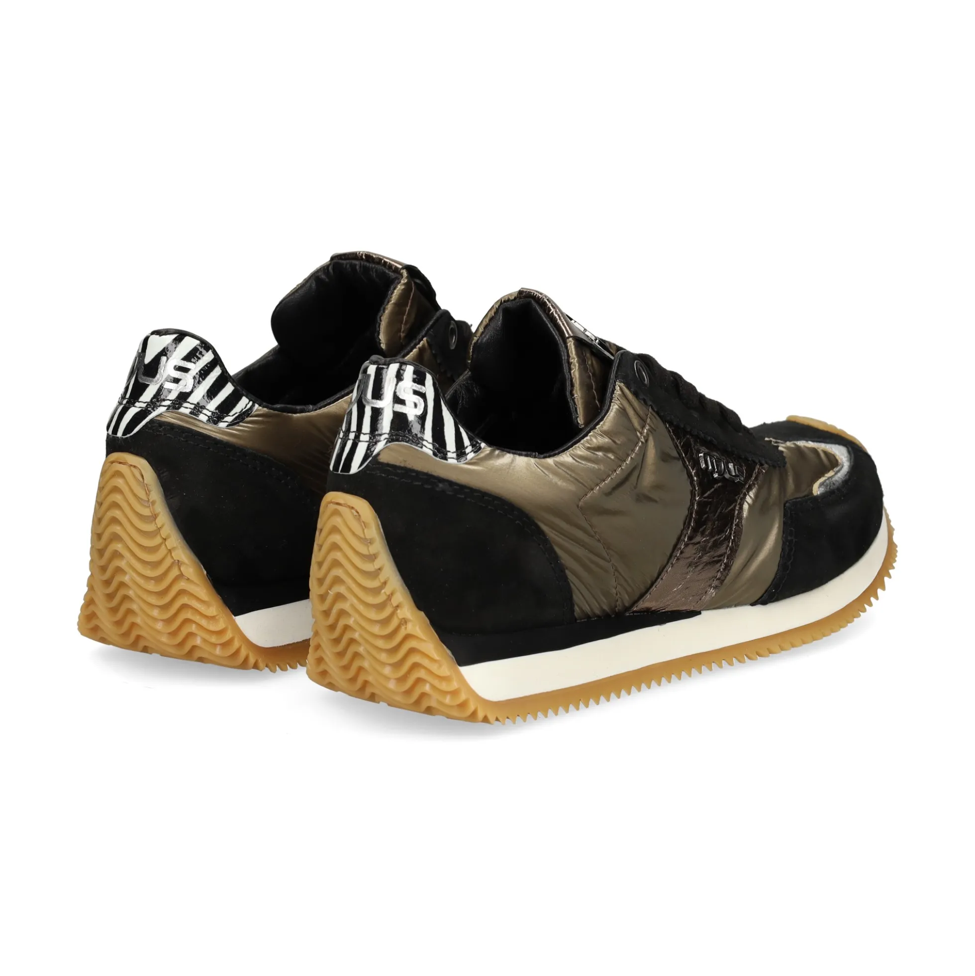 MJUS Zapatillas de Mujer L14125 NERO+ARGENTO+