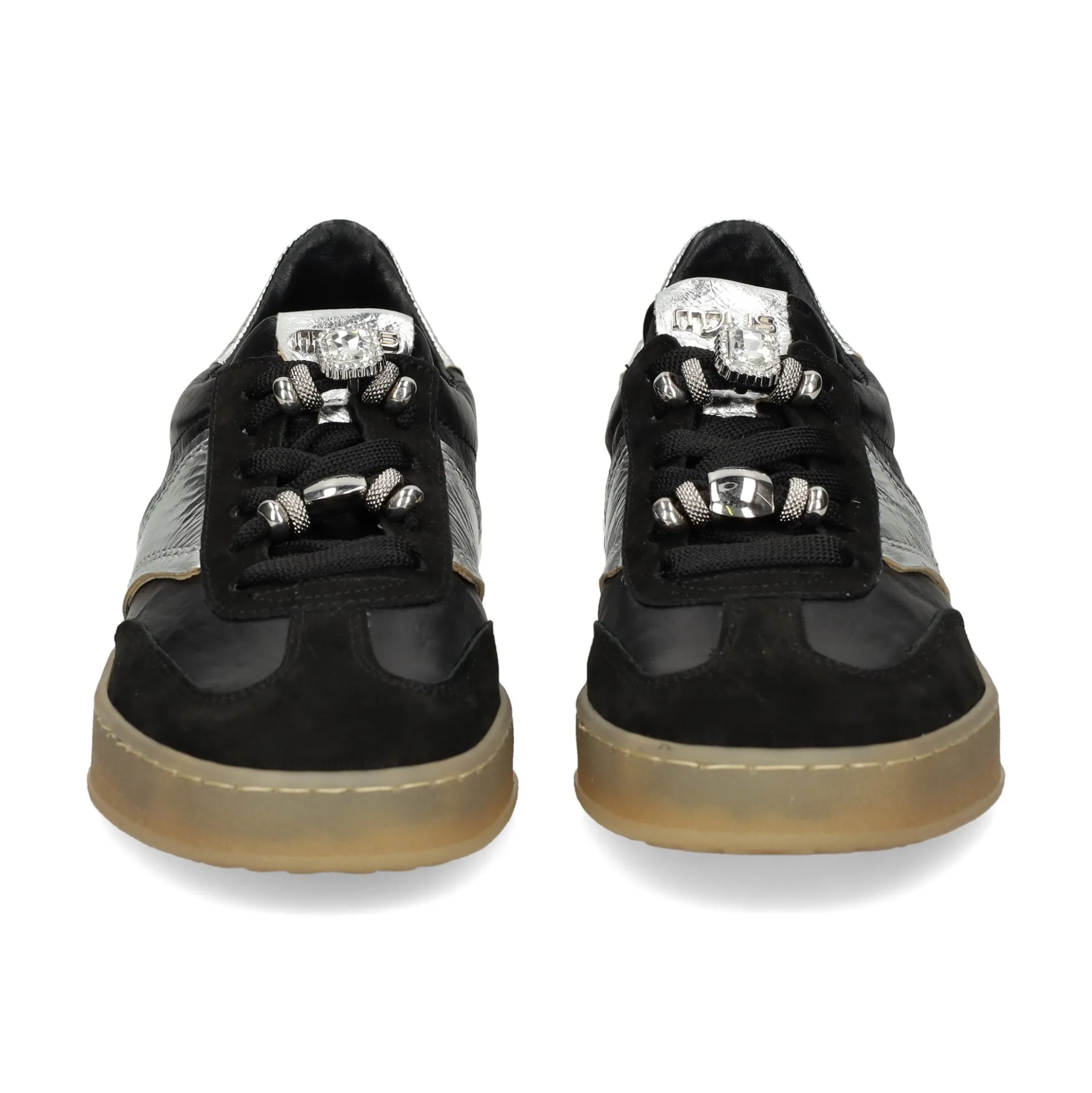 MJUS Zapatillas de Mujer T94172 NERO+ARGENTO