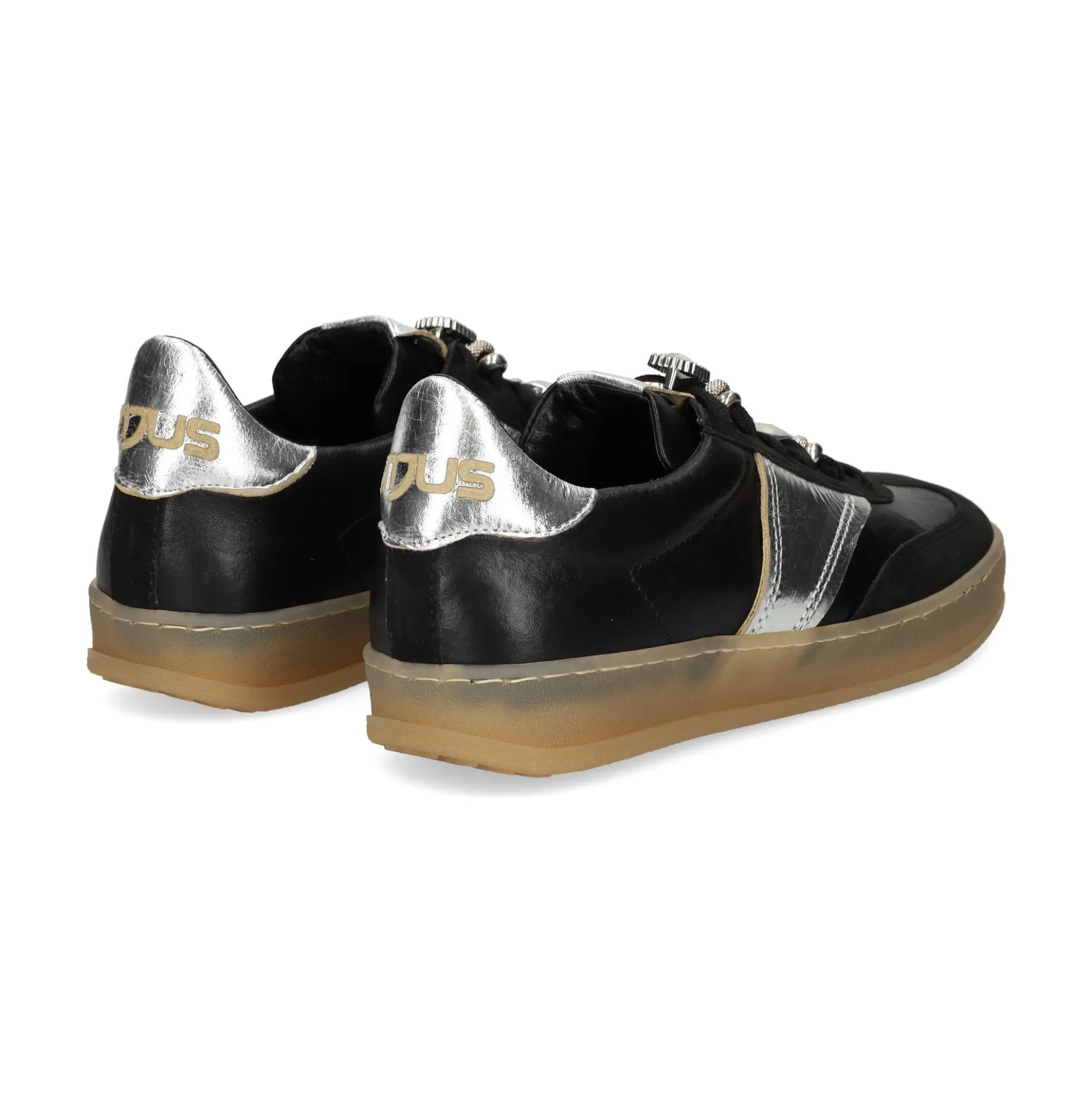 MJUS Zapatillas de Mujer T94172 NERO+ARGENTO