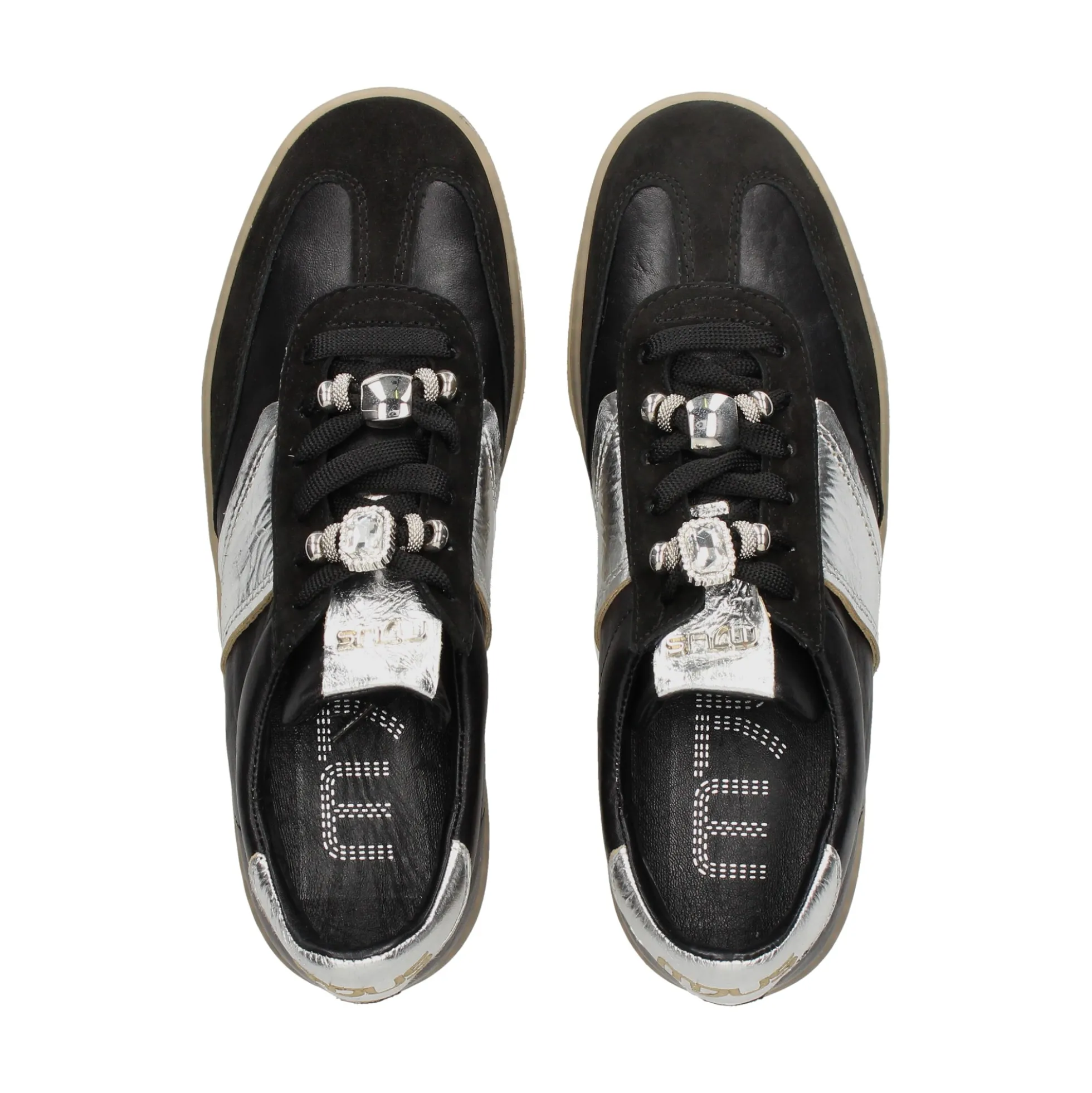 MJUS Zapatillas de Mujer T94172 NERO+ARGENTO
