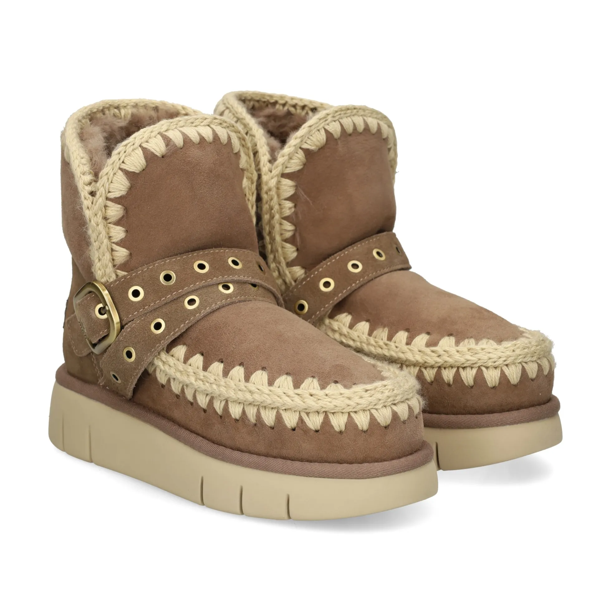 MOU Botines planos de Mujer Bounce boot buckle strap ELGRY
