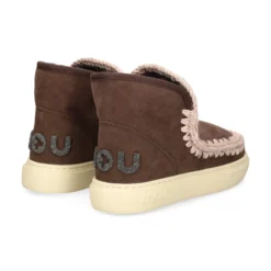 MOU Botines planos de Mujer Eskimo sneak bold glitter logo MOCHA