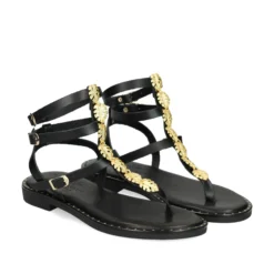 MYCONIAN Sandalias planas de Mujer 221082 NEGRO
