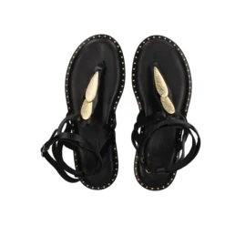MYCONIAN Sandalias planas de Mujer 2206 NEGRO