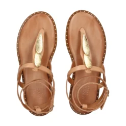 MYCONIAN Sandalias planas de Mujer 2206 CAMEL