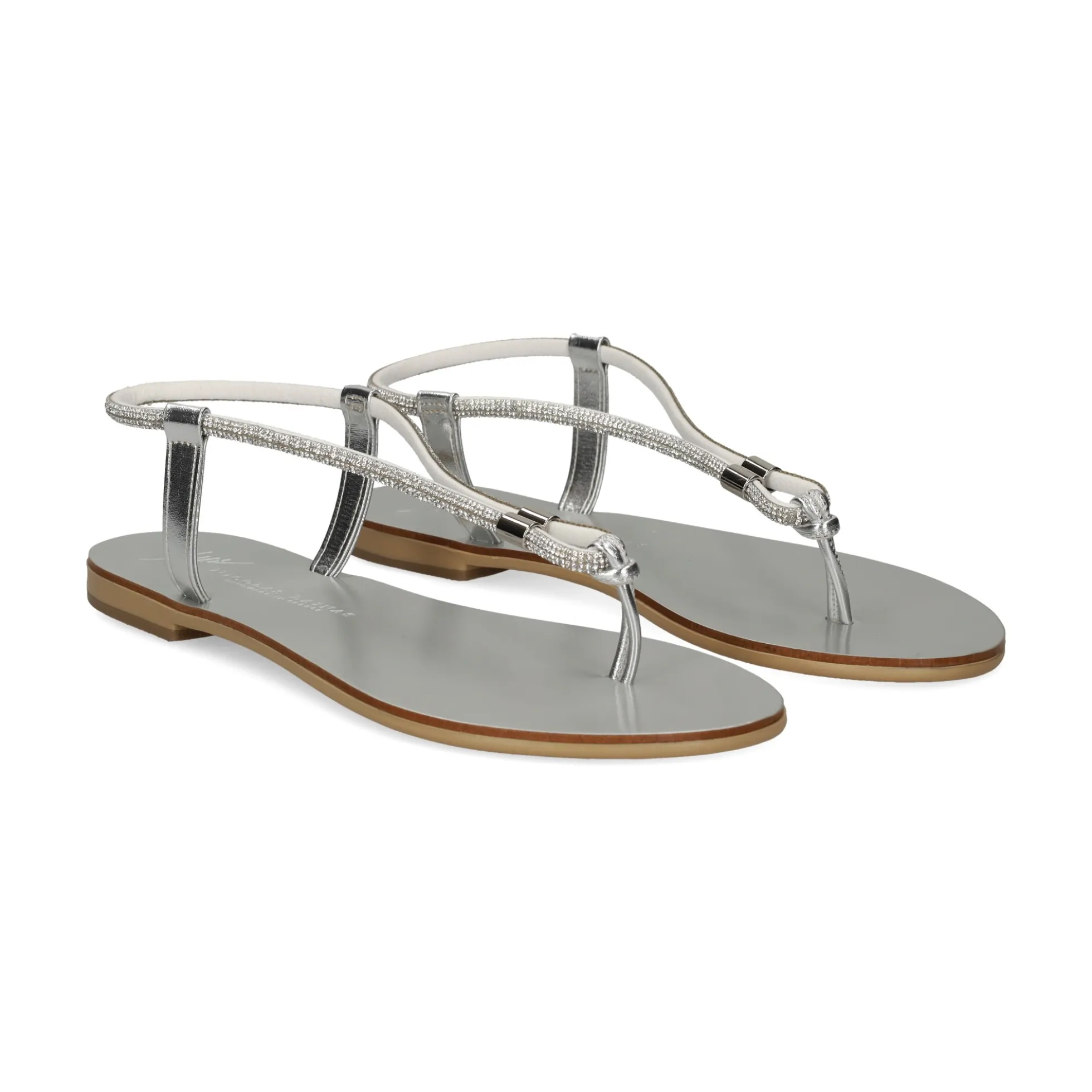 NICOLAS LAINAS Sandalias planas de Mujer 53-TCM SILVER