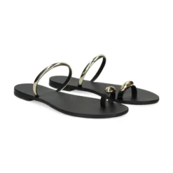 NICOLAS LAINAS Sandalias planas de Mujer 313L-T BLACK GOLD
