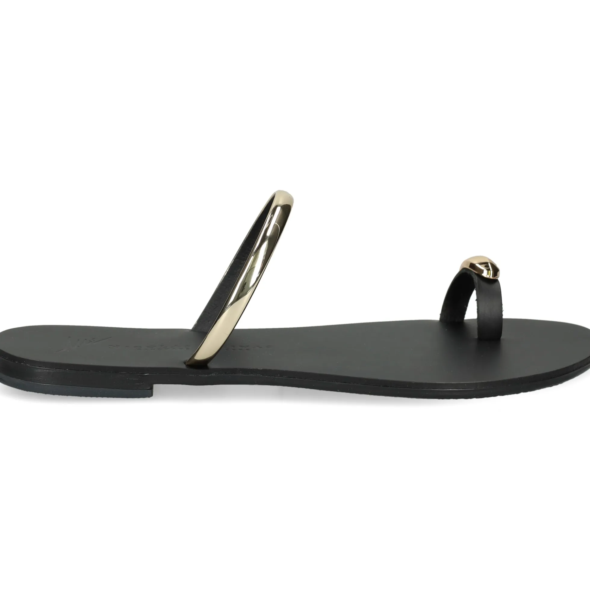 NICOLAS LAINAS Sandalias planas de Mujer 313L-T BLACK GOLD