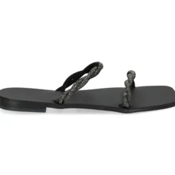 NICOLAS LAINAS Sandalias planas de Mujer Q43-TC NEGRO