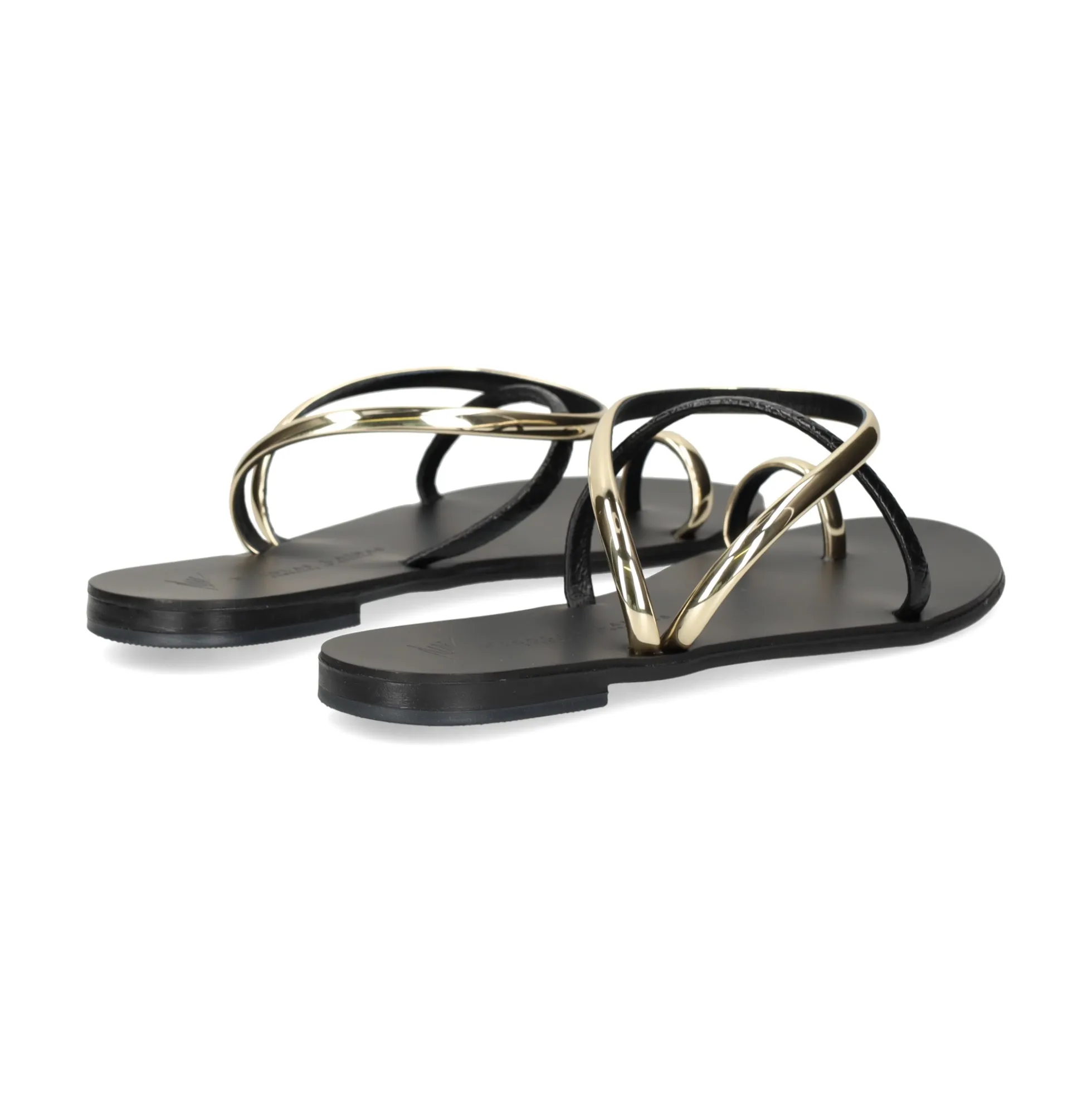 NICOLAS LAINAS Sandalias planas de Mujer 963-T GOLD BLACK