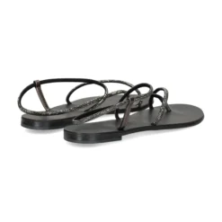 NICOLAS LAINAS Sandalias planas de Mujer 67-TC NEGRO