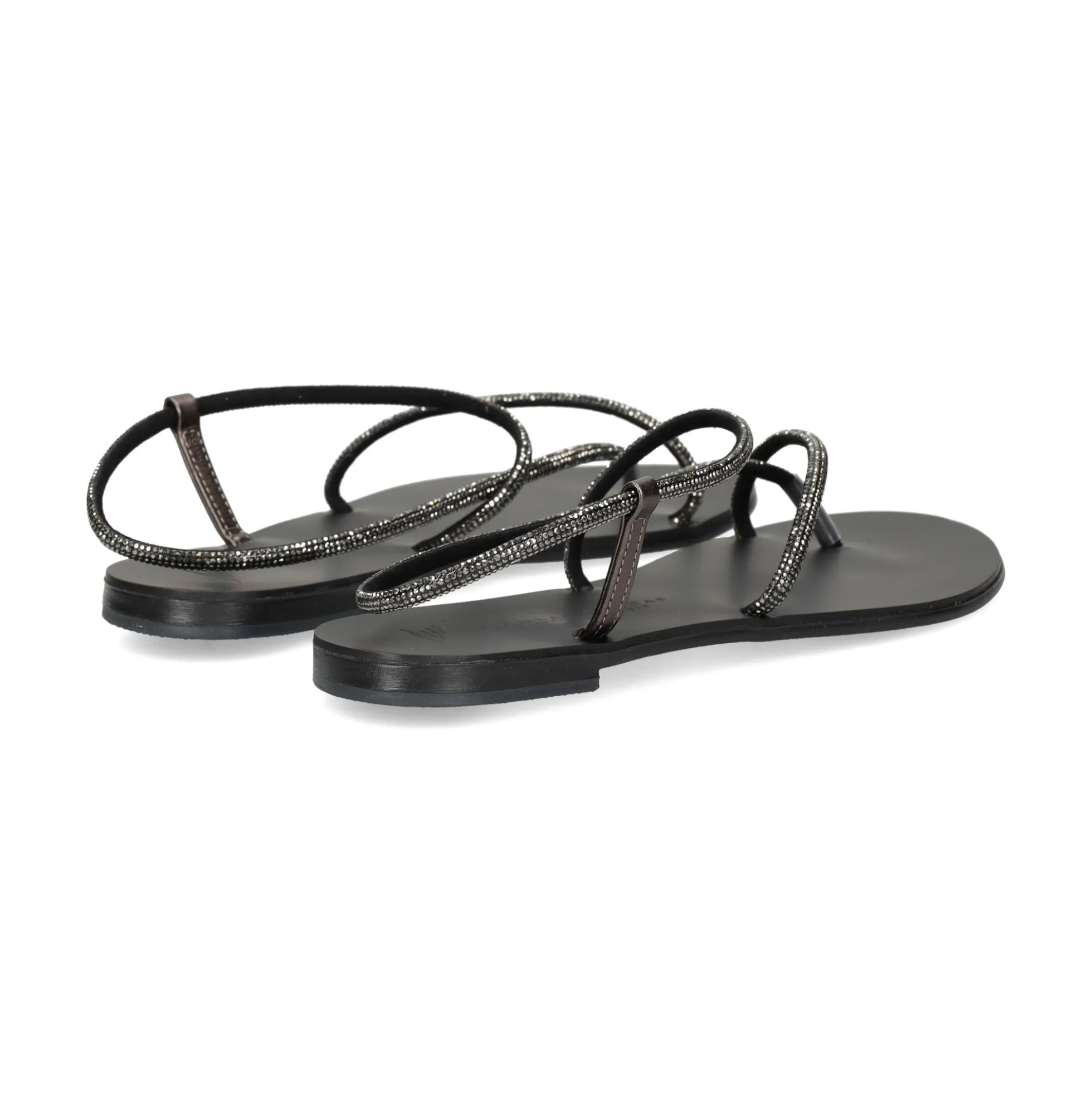 NICOLAS LAINAS Sandalias planas de Mujer 67-TC NEGRO