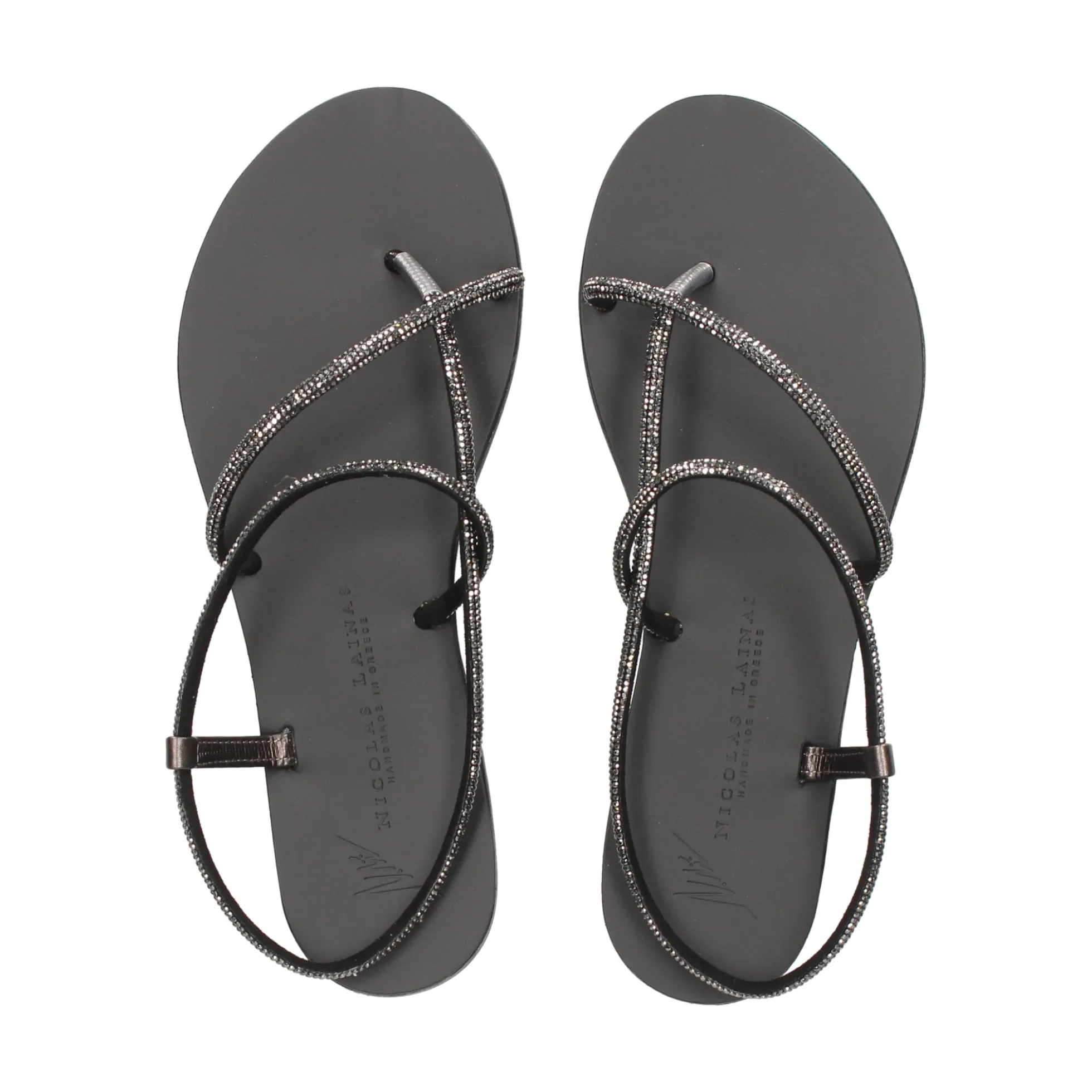 NICOLAS LAINAS Sandalias planas de Mujer 67-TC NEGRO