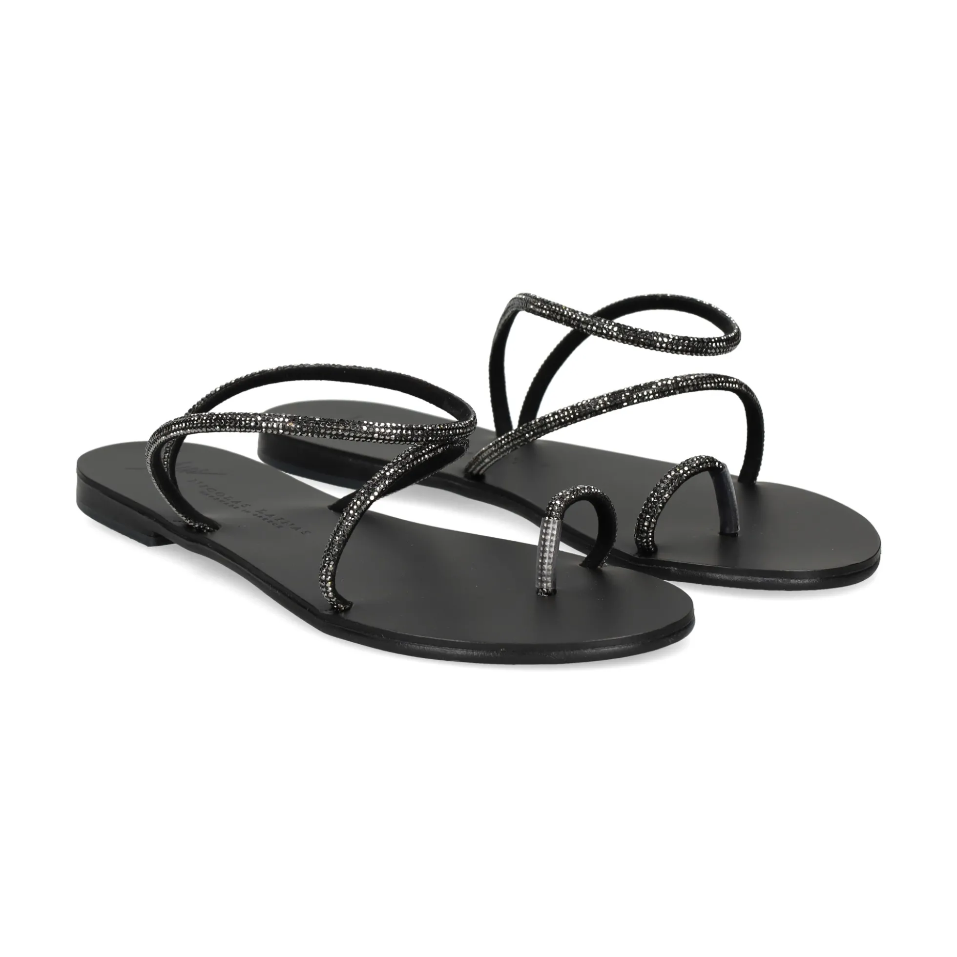 NICOLAS LAINAS Sandalias planas de Mujer 63-TC NEGRO