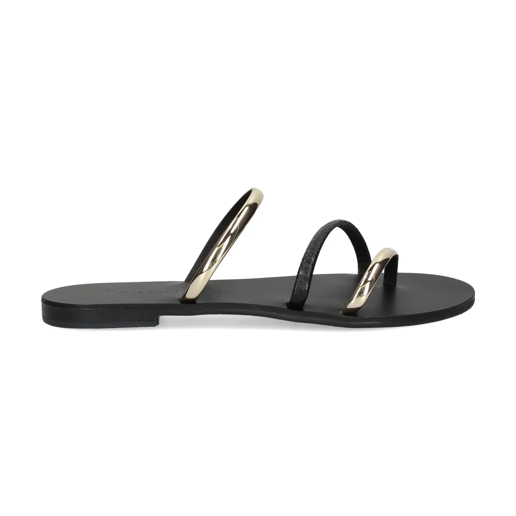 NICOLAS LAINAS Sandalias planas de Mujer 927-T BLACK GOLD