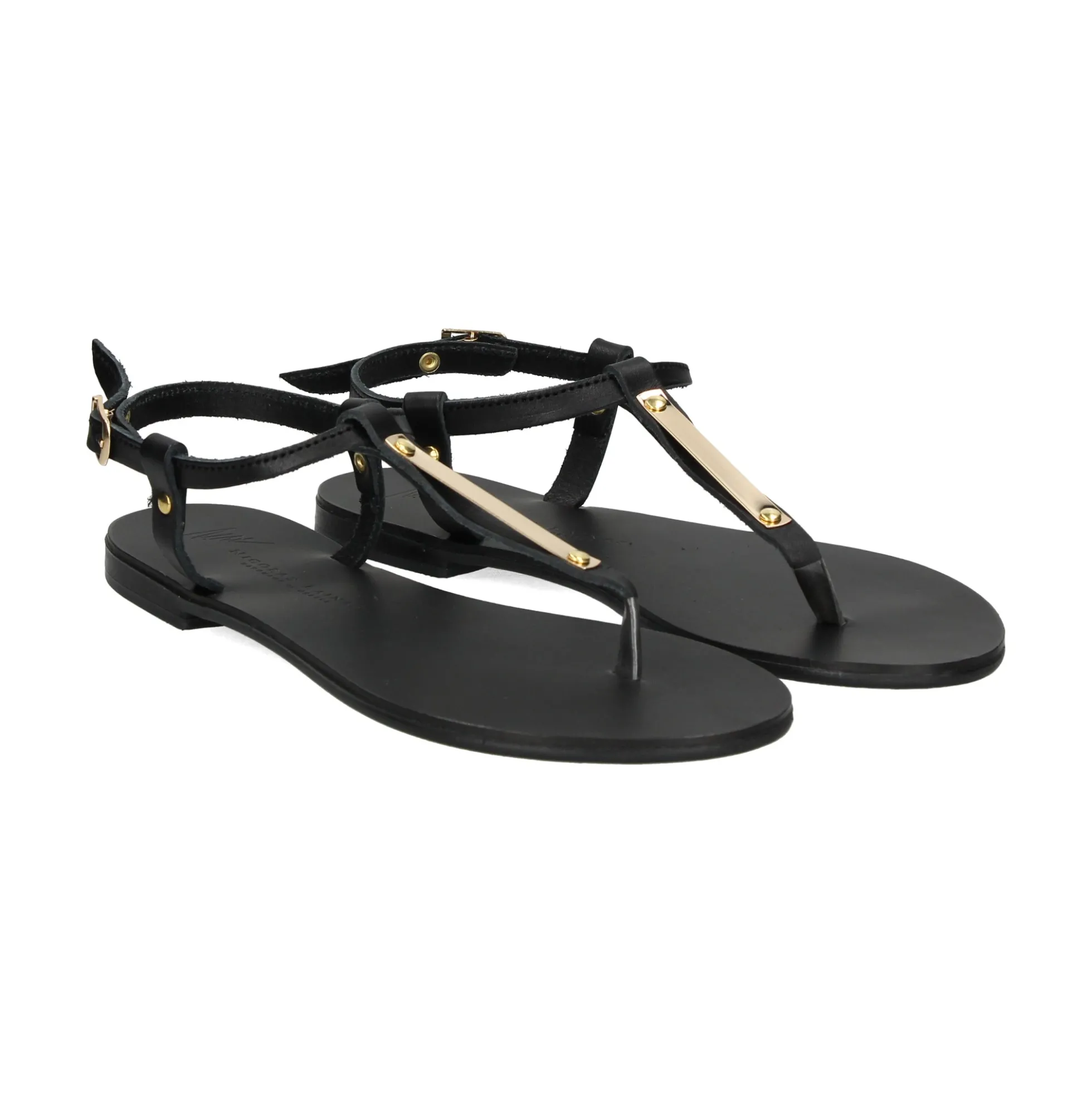NICOLAS LAINAS Sandalias planas de Mujer 252 NEGRO
