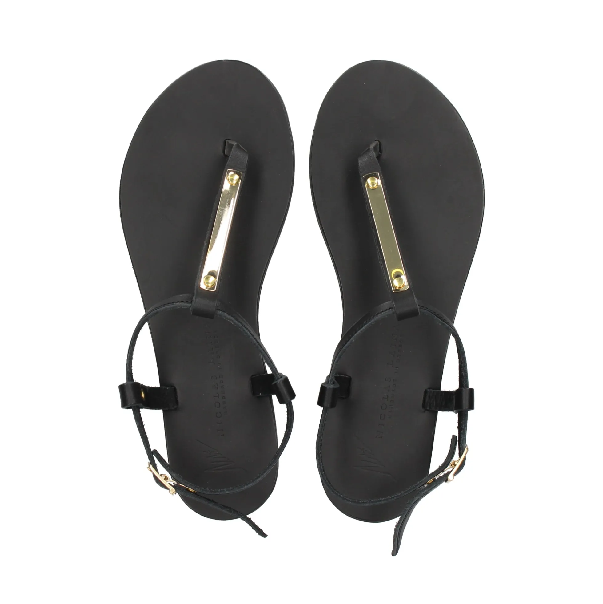 NICOLAS LAINAS Sandalias planas de Mujer 252 NEGRO