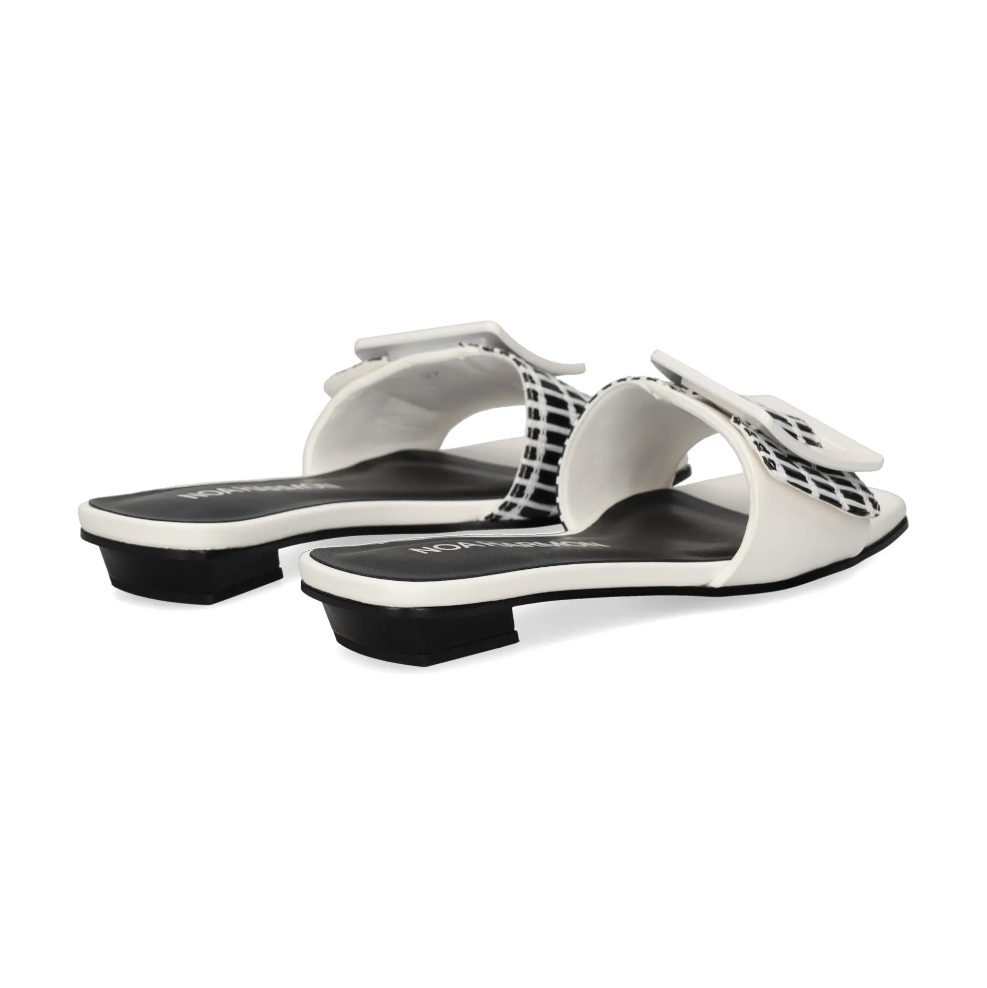 NOA HARMON Sandalias planas de Mujer 008967-0060 NEGRO-BLANCO