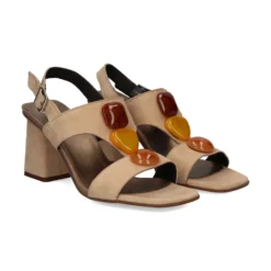 PLUMERS Sandalias con tacón de Mujer 3717 CAMEL