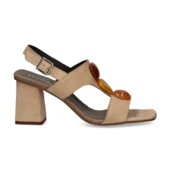 PLUMERS Sandalias con tacón de Mujer 3717 CAMEL