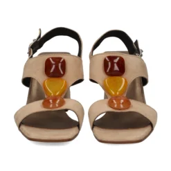 PLUMERS Sandalias con tacón de Mujer 3717 CAMEL