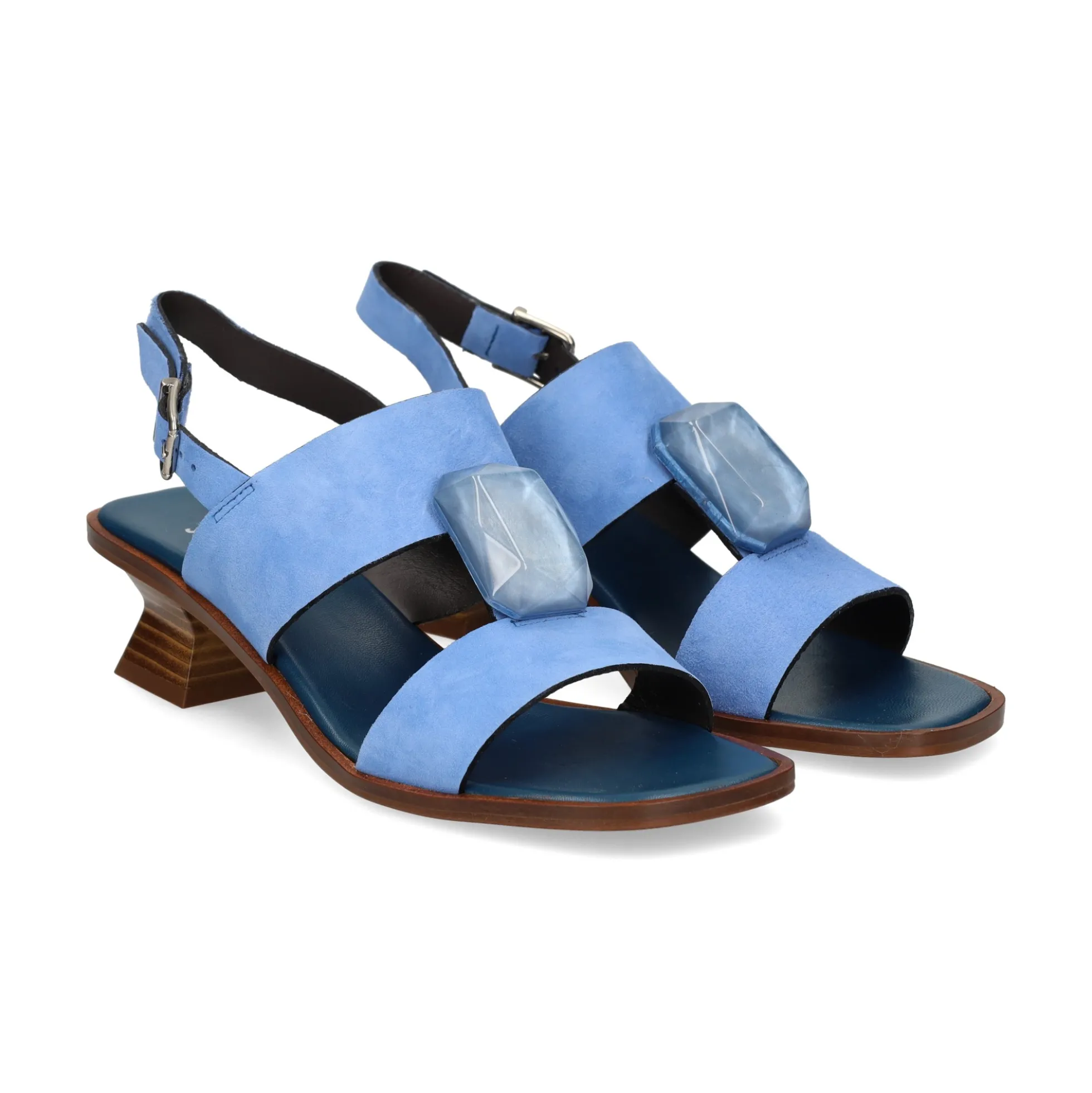 PLUMERS Sandalias con tacón de Mujer 3821 JEANS
