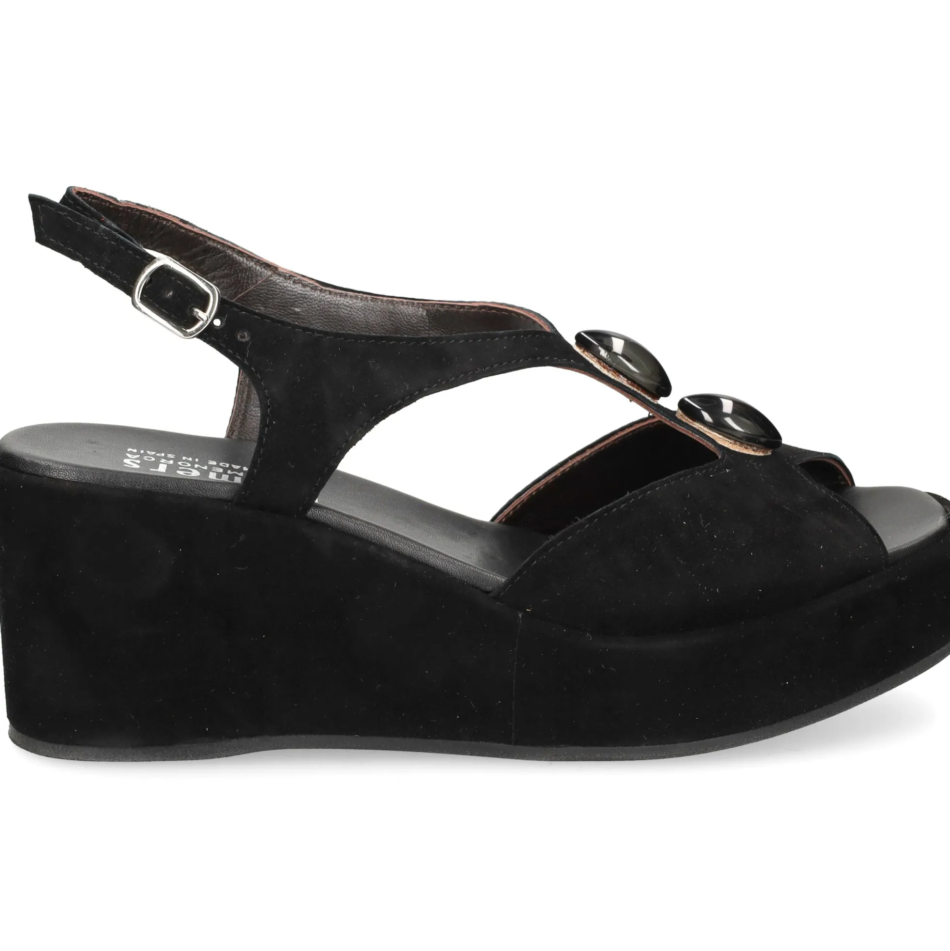 PLUMERS Sandalias cuña de Mujer 3950 NEGRO
