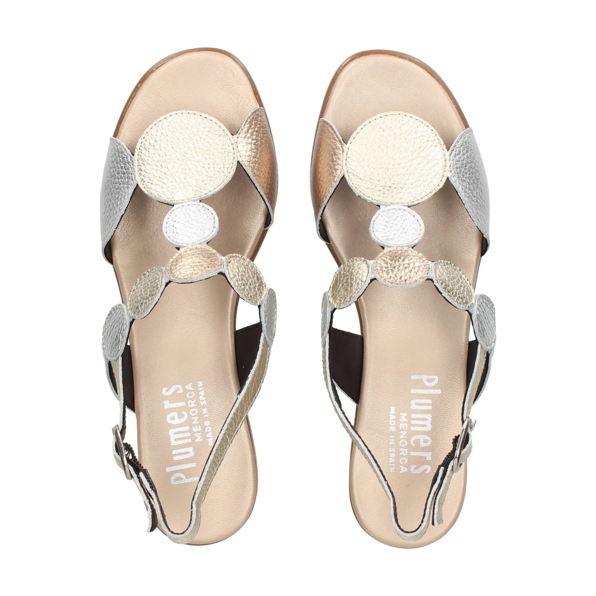 PLUMERS Sandalias planas de Mujer 3914 PLATINO