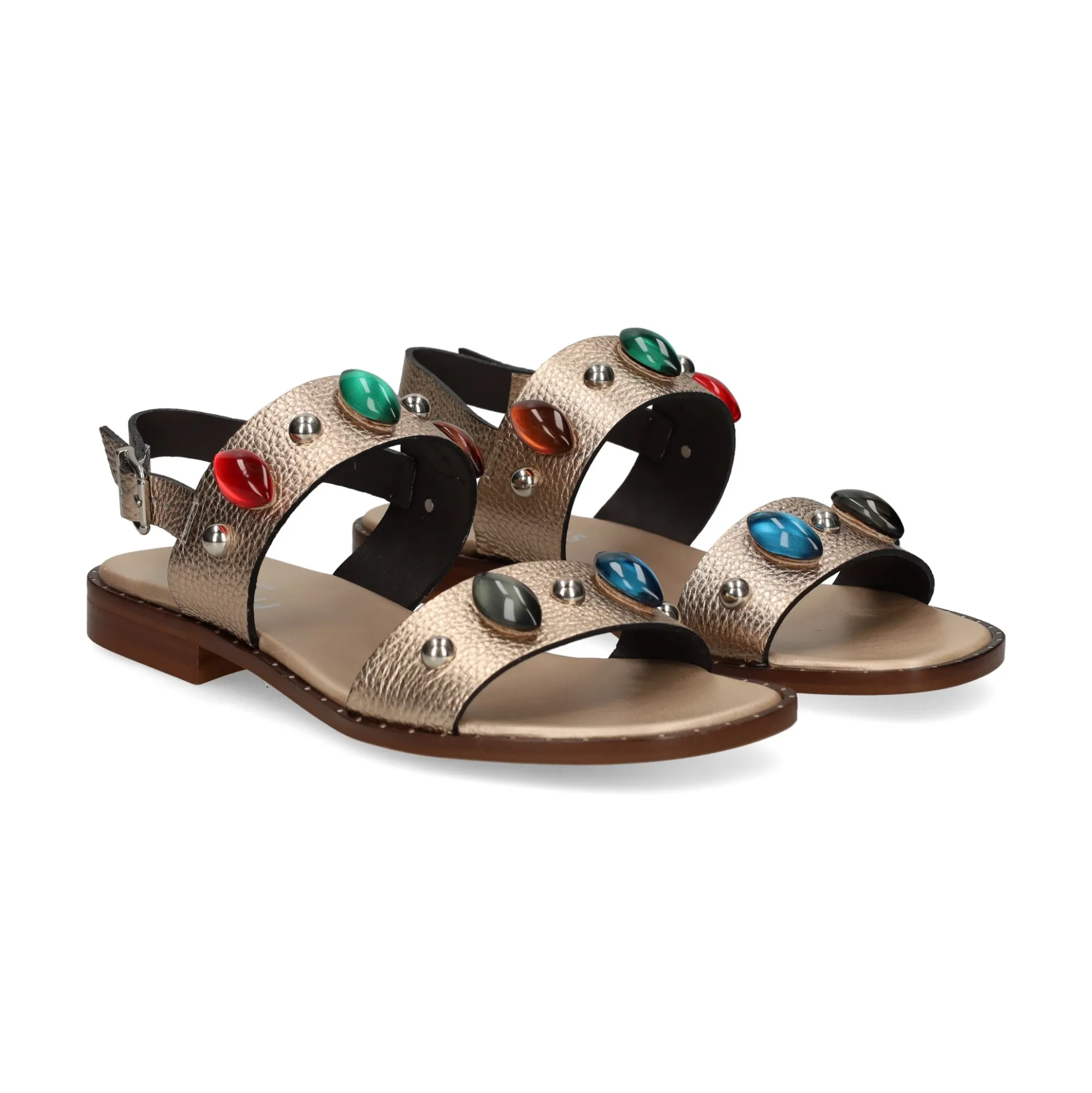 PLUMERS Sandalias planas de Mujer 3890 PLATINO